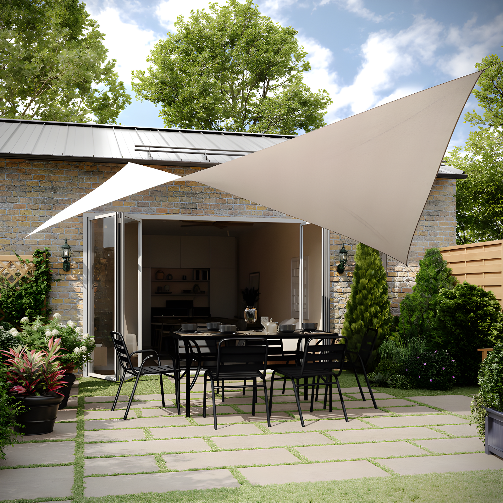 Weather Resistant Sun Shade Canopy with Included Nylon Ropes