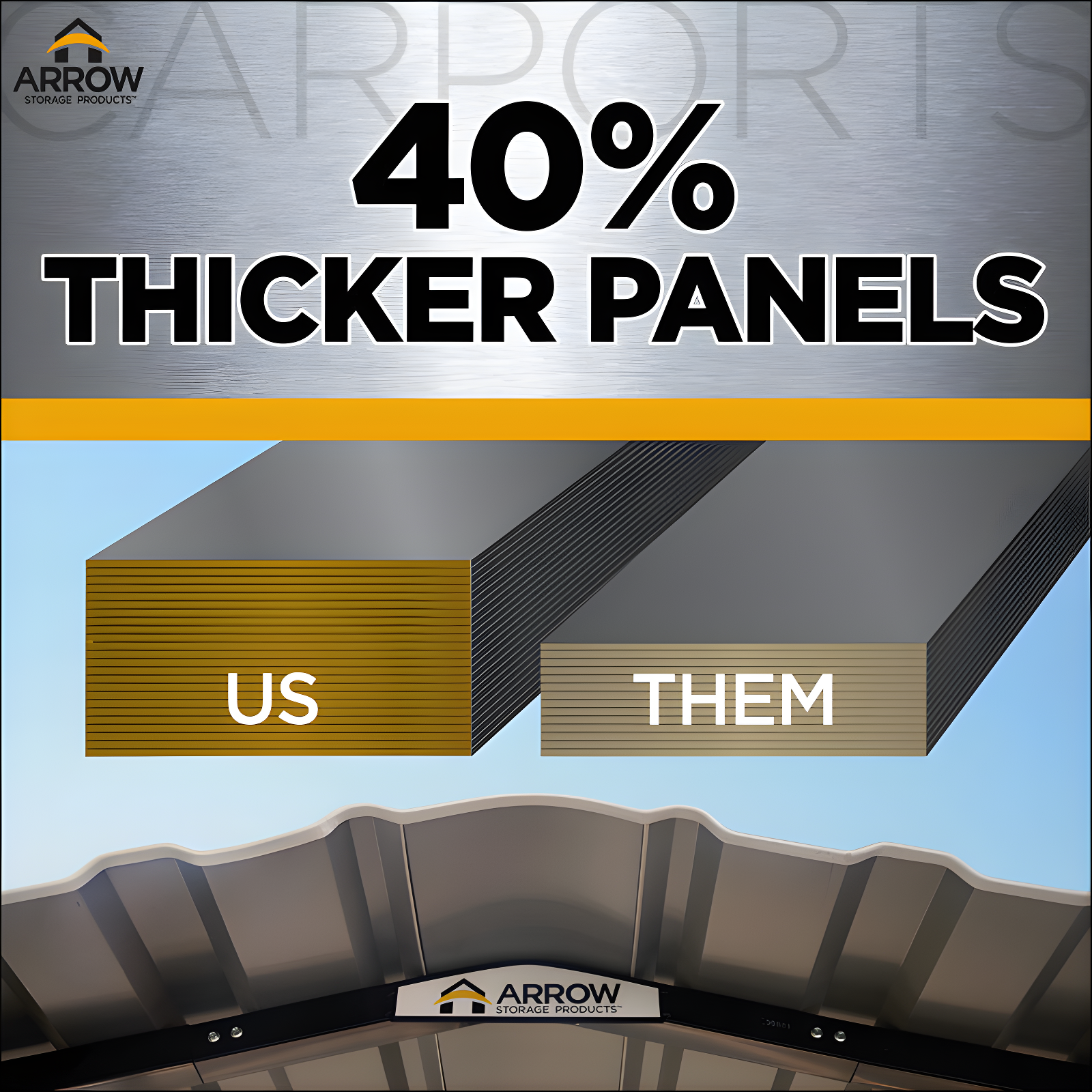 Arrow 9 x 24 ft Charcoal Two Sided Steel Carport Enclosure