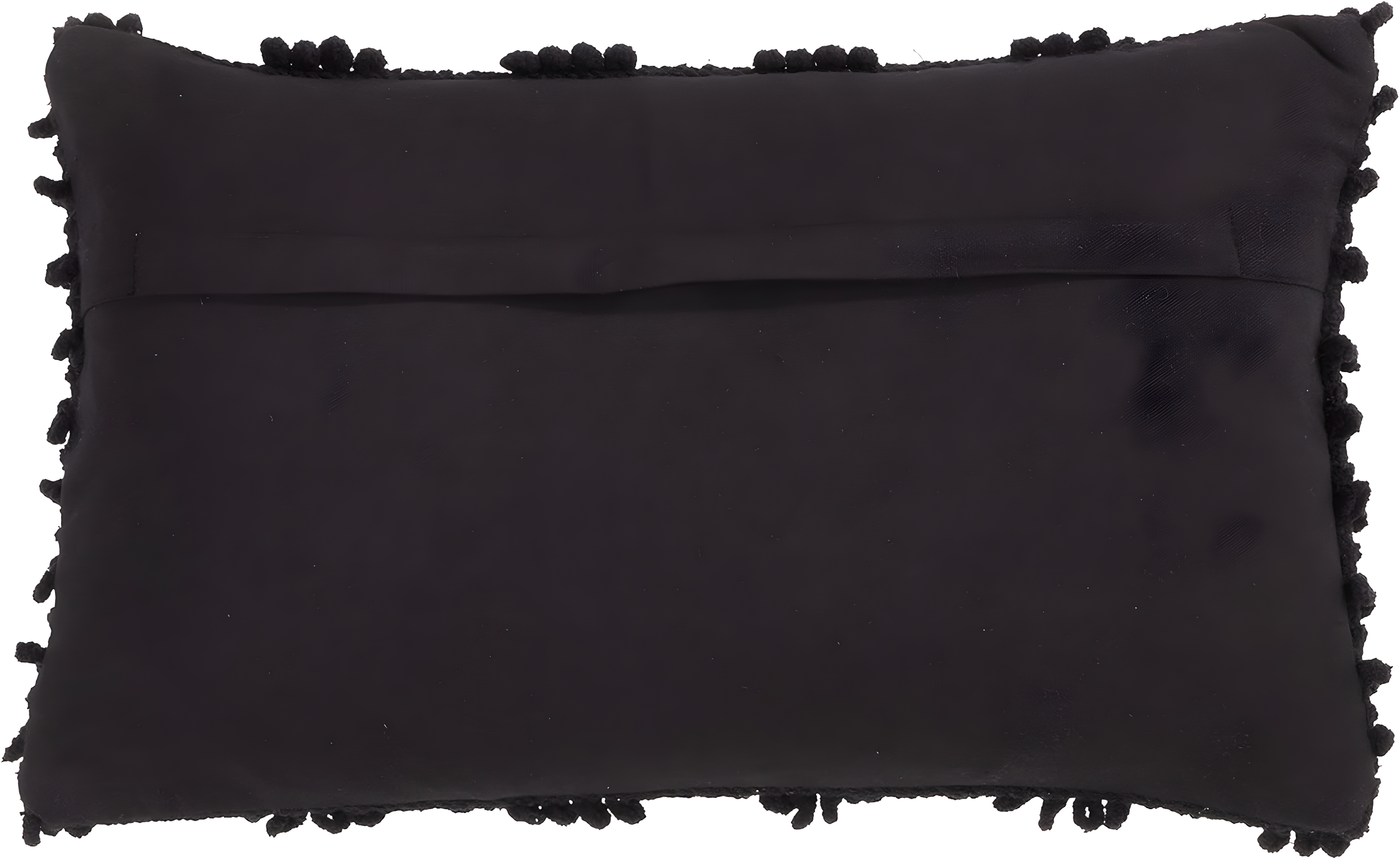 Saro Lifestyle Down-Filled Nubby Design Throw Pillow, Black, 12"x20"