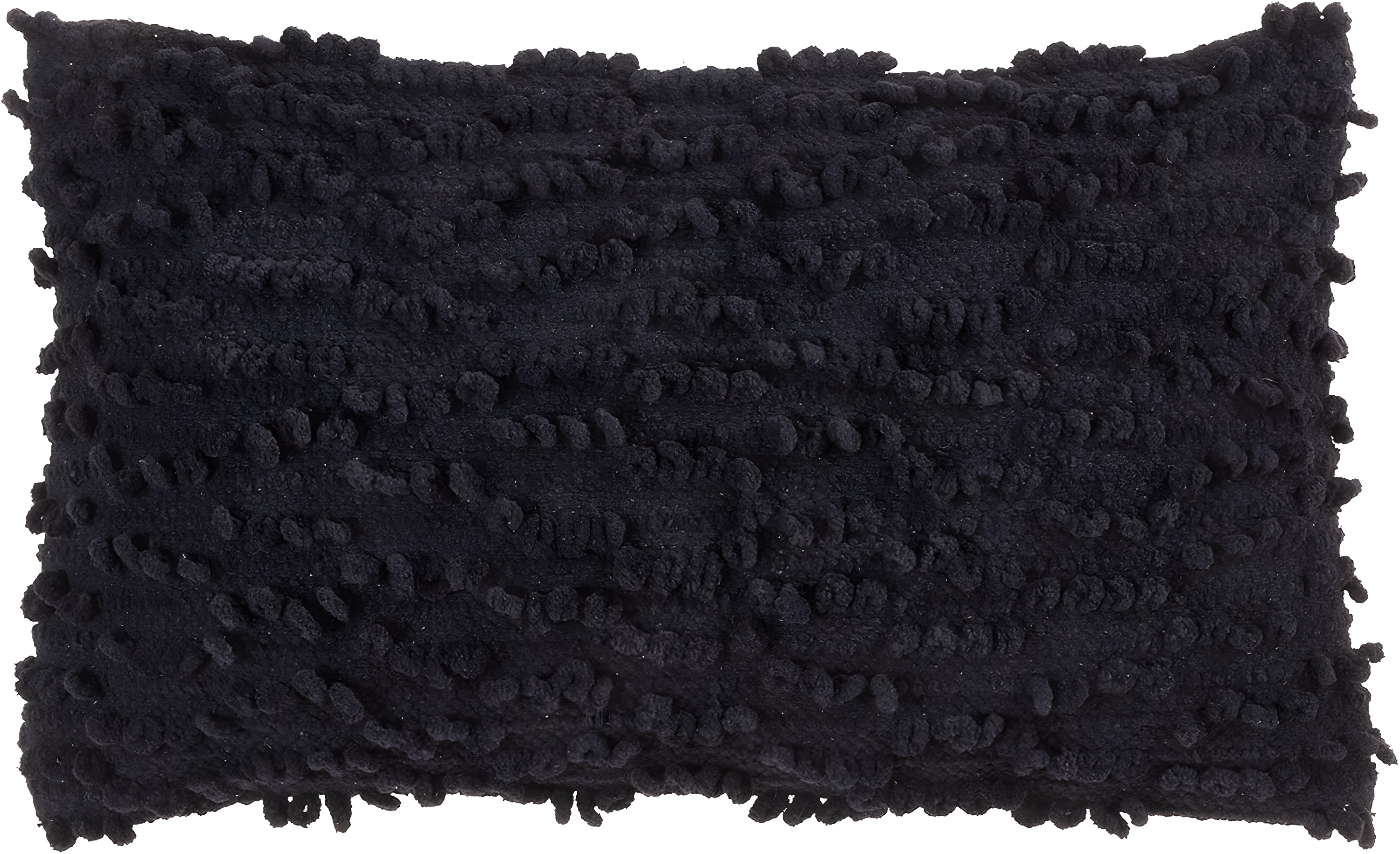Saro Lifestyle Down-Filled Nubby Design Throw Pillow, Black, 12"x20"