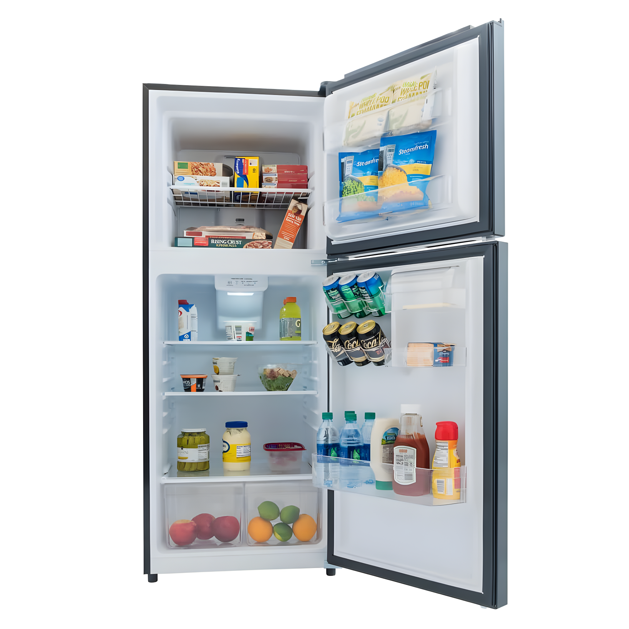 Magic Chef Magic Chef 10.1-cu. ft. Refrigerator with Top Freezer in Platinum Steel