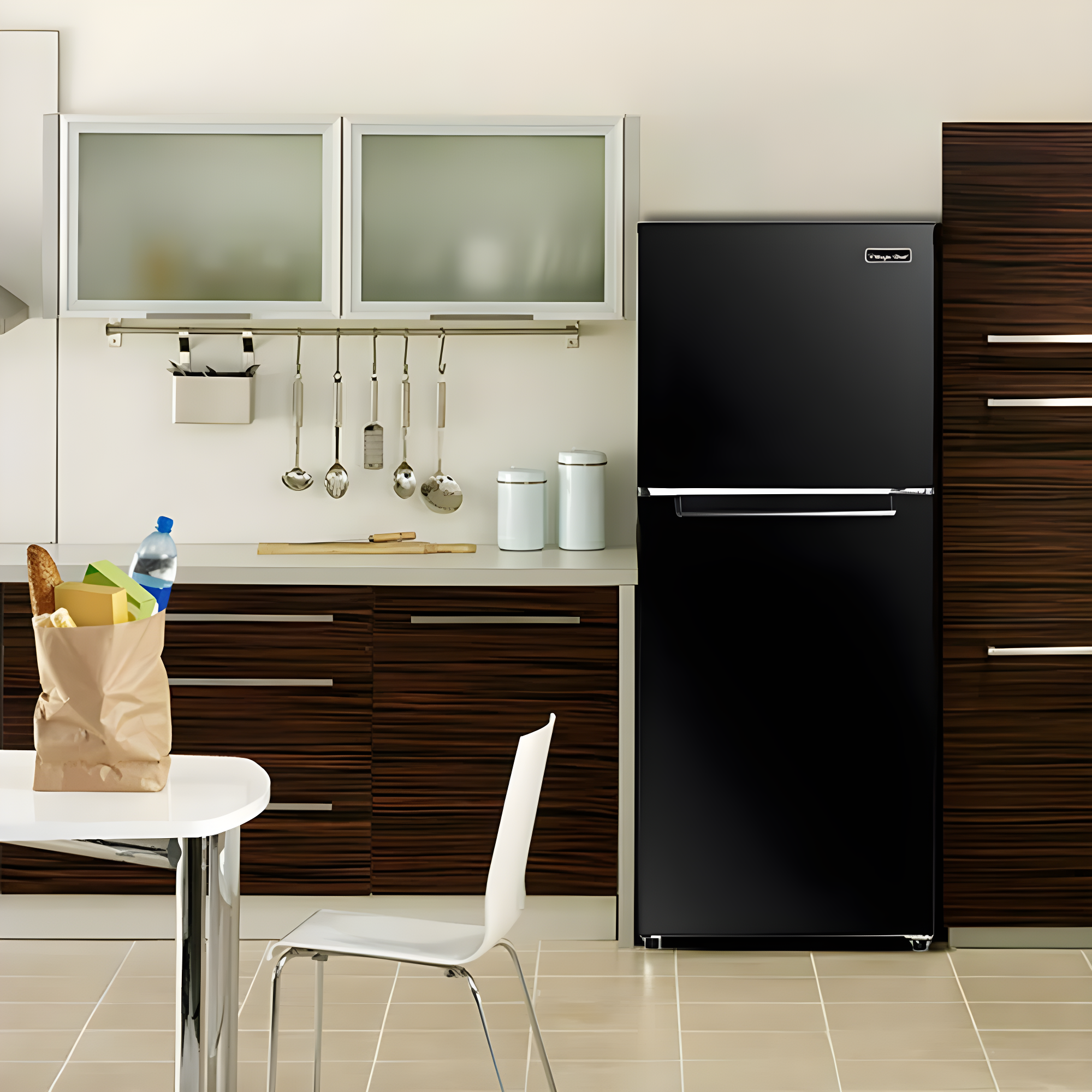 Magic Chef Magic Chef 10.1-cu. ft. Refrigerator with Top Freezer in Platinum Steel