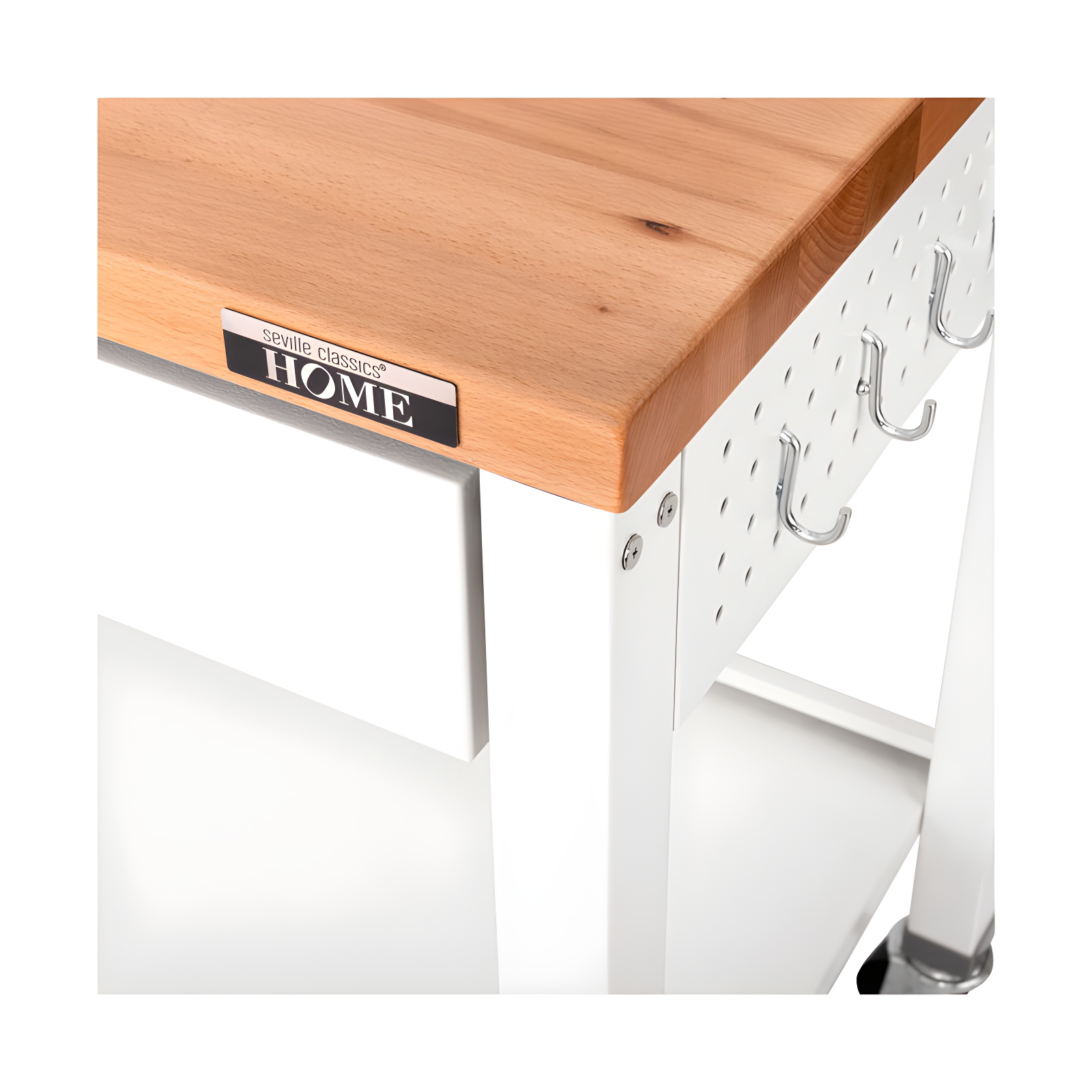 48'' Wide Stainless Steel Kitchen Rolling Cart Island with Solid Wood Top