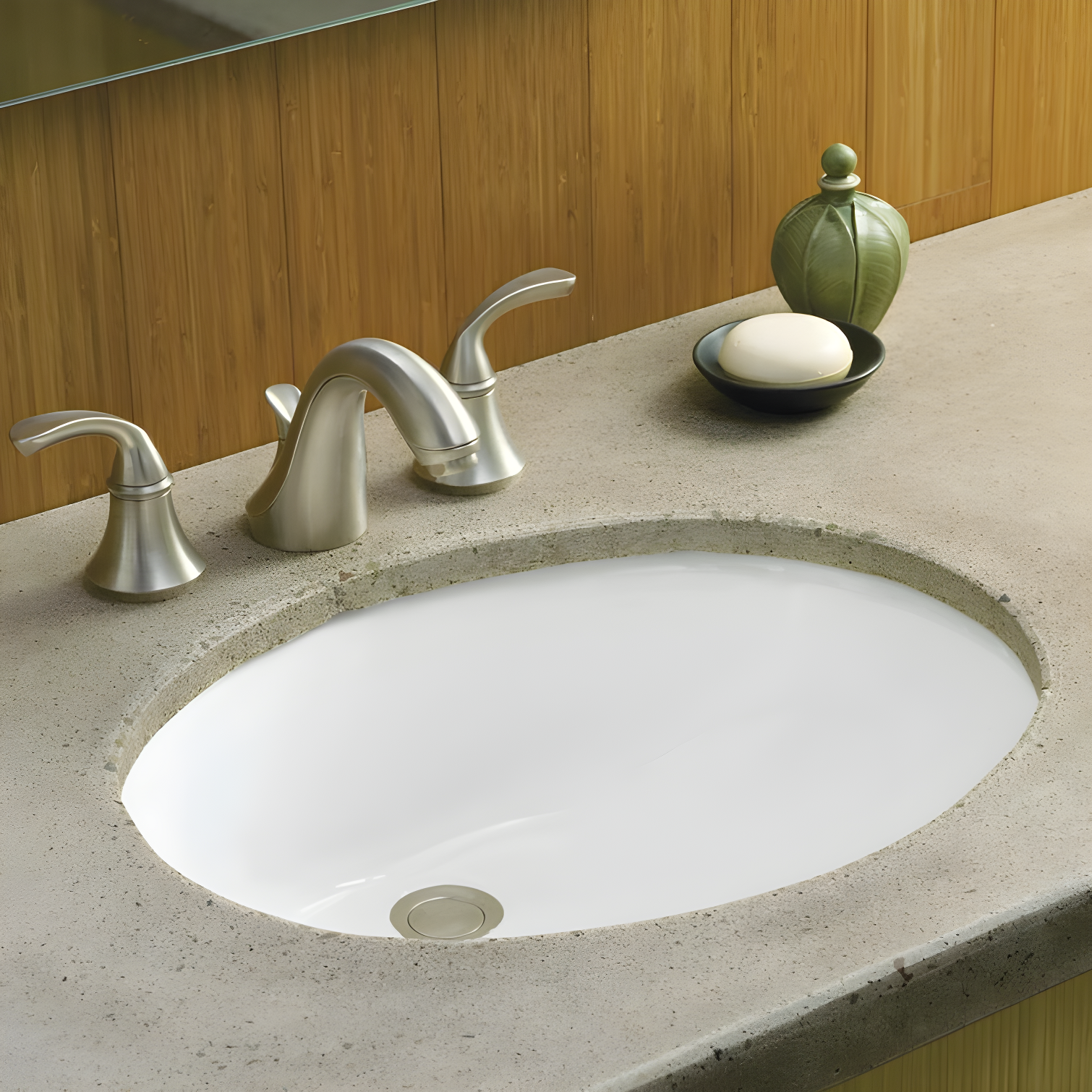 Caxton® Vitreous China Oval Undermount Bathroom Sink with Overflow