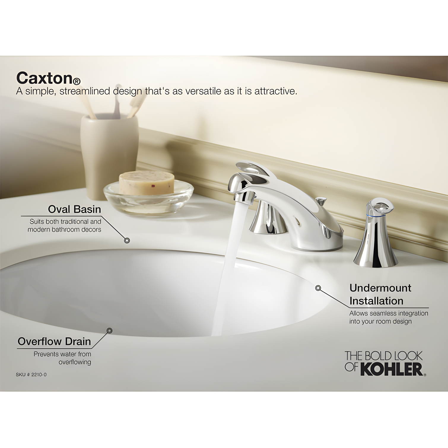 Caxton® Vitreous China Oval Undermount Bathroom Sink with Overflow