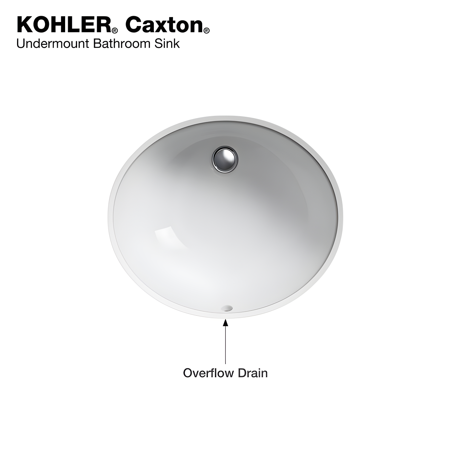 Caxton® Vitreous China Oval Undermount Bathroom Sink with Overflow