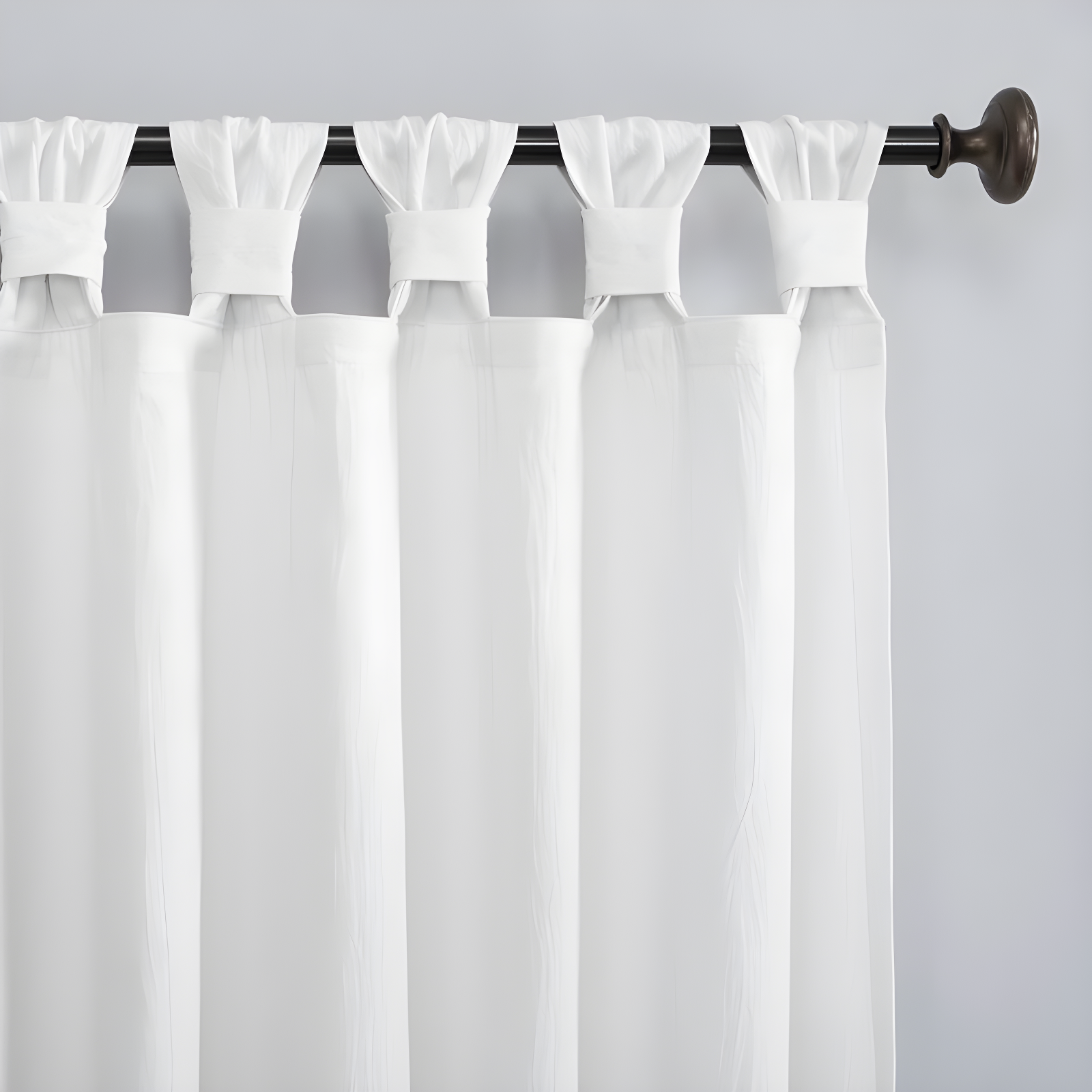 52"X63" Archaeo Light Filtering Washed Cotton Twist Tab Curtain Panel White: Modern Window Treatment, Machine Washable