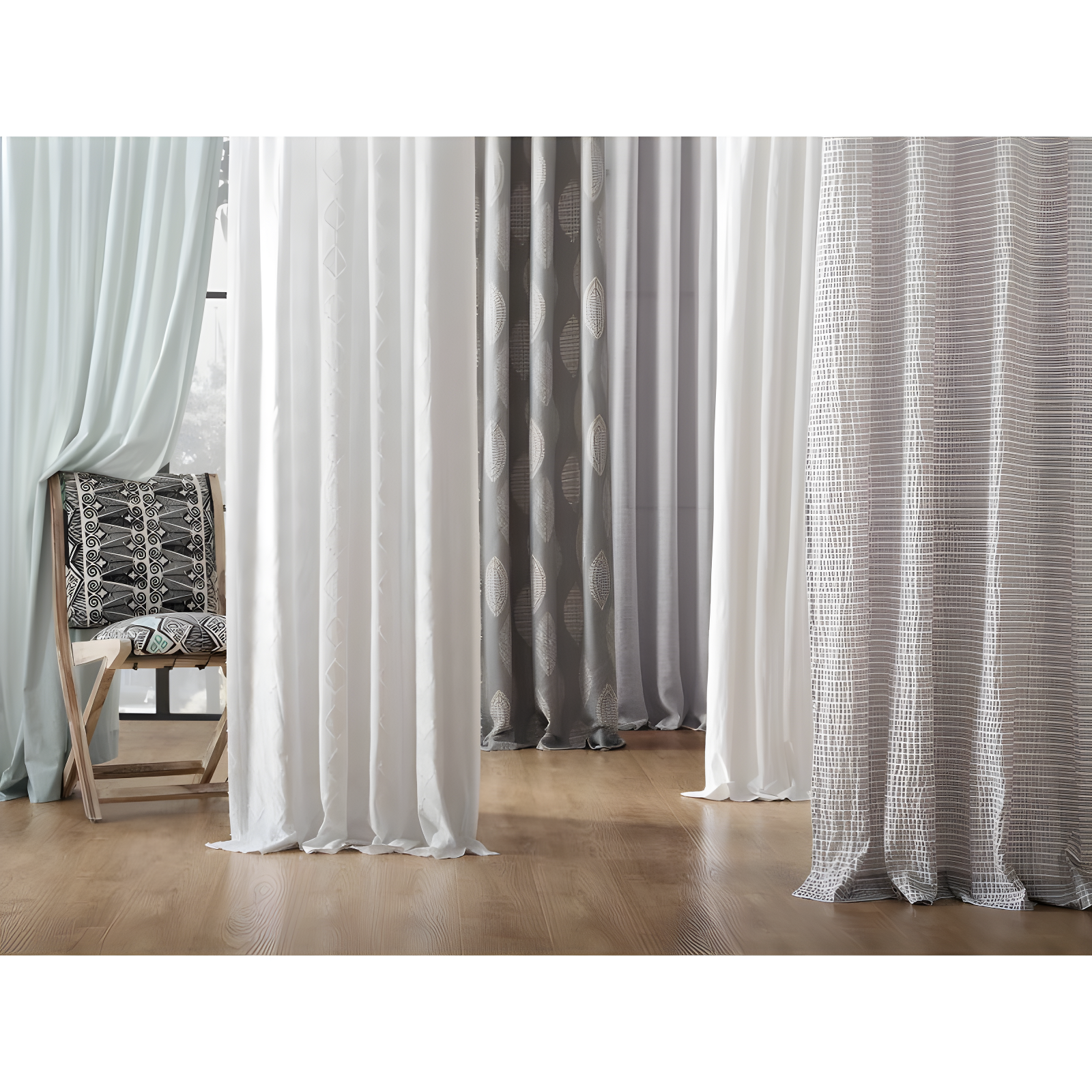 52"X63" Archaeo Light Filtering Washed Cotton Twist Tab Curtain Panel White: Modern Window Treatment, Machine Washable
