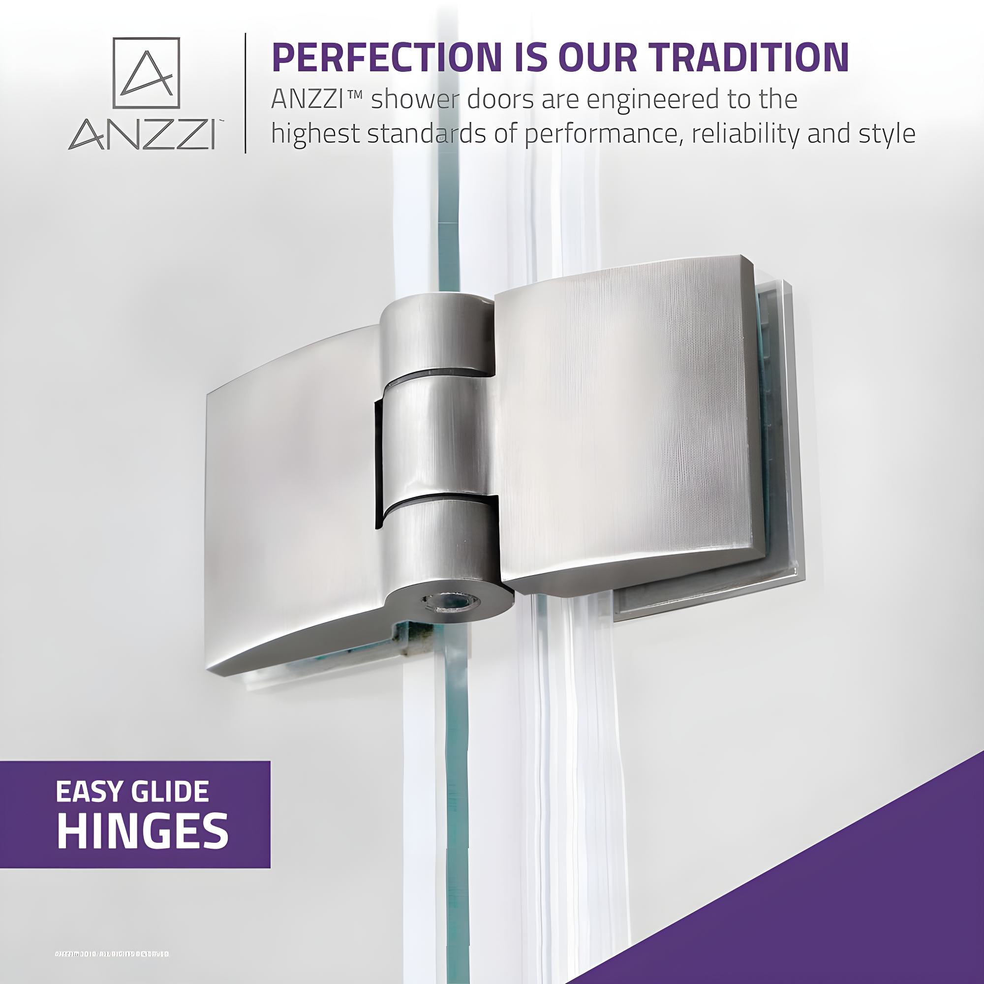 Herald Series 58" H Hinged Frameless Tub Door