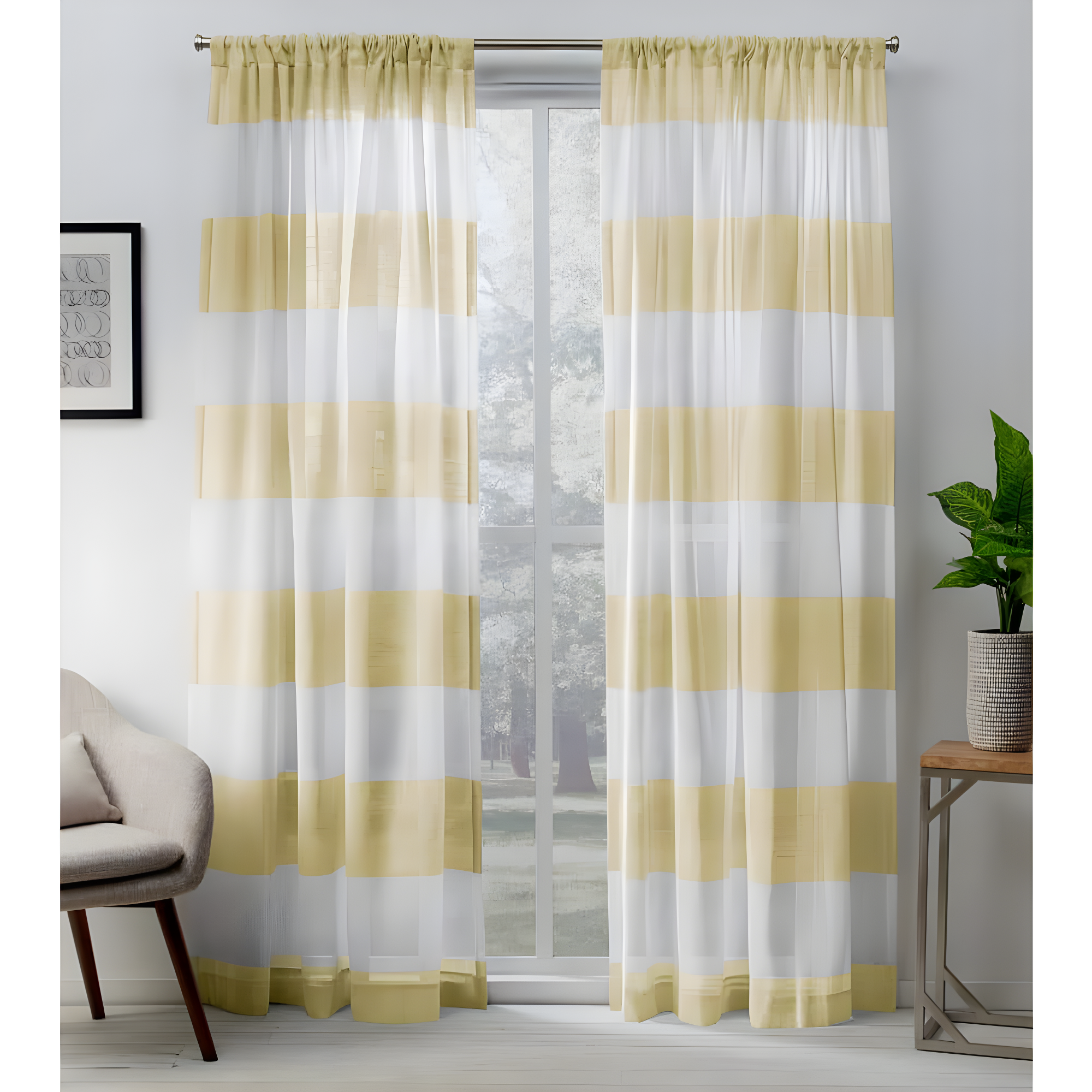 Amalgamated Textiles Darma Synthetic Sheer Curtain Pair