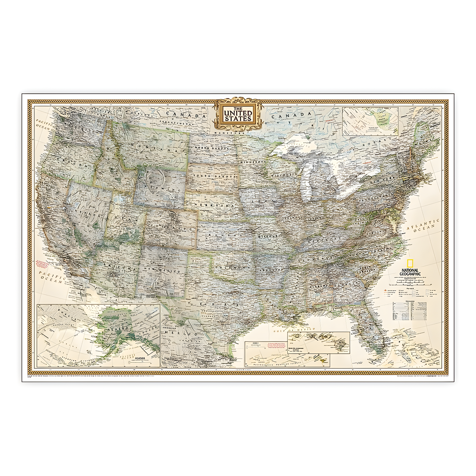 United States Executive Wall Map