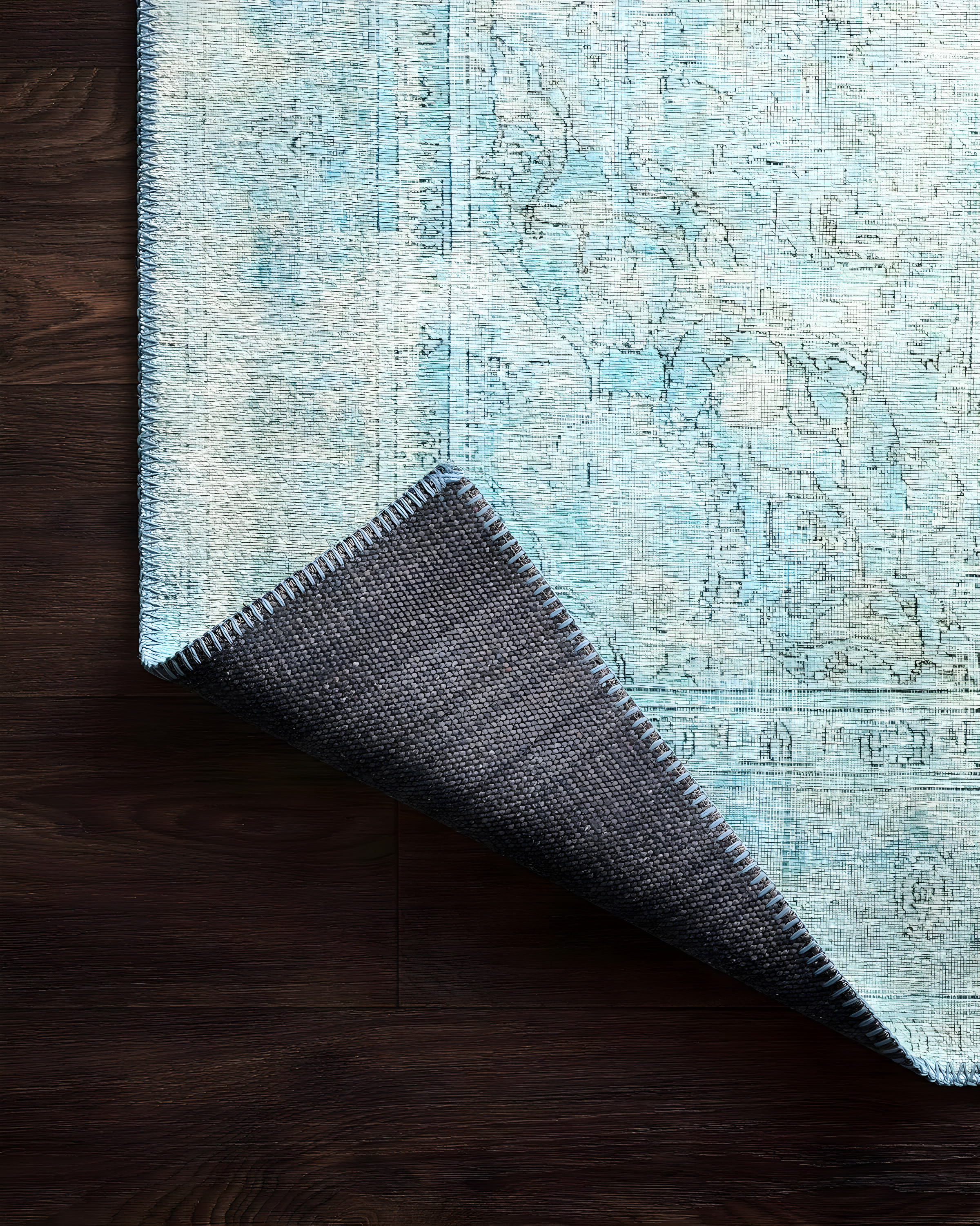 Loloi II Loren Collection LQ-08 Aqua Oriental Area Rug 2'-3" x 3'-9"