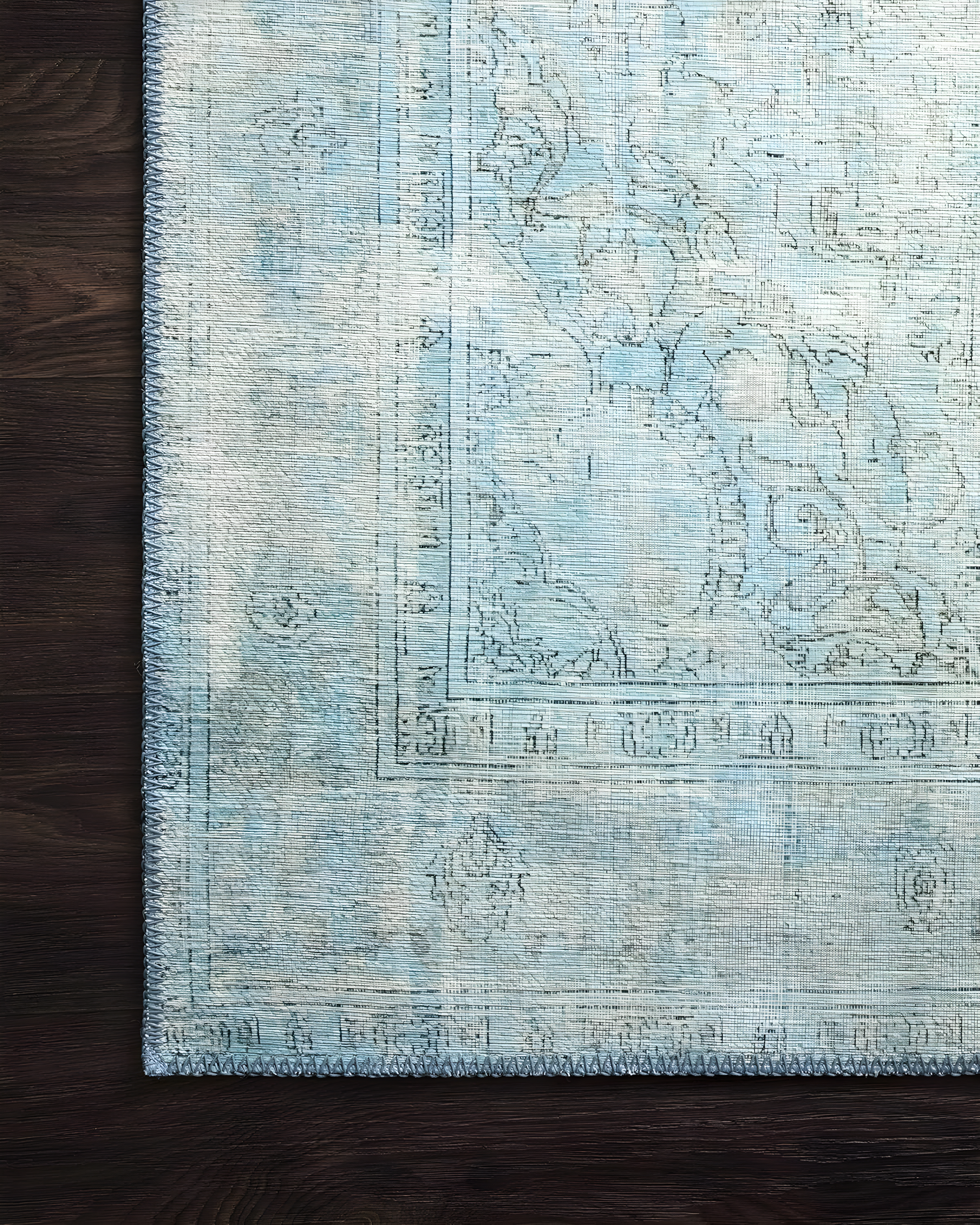 Loloi II Loren Collection LQ-08 Aqua Oriental Area Rug 2'-3" x 3'-9"