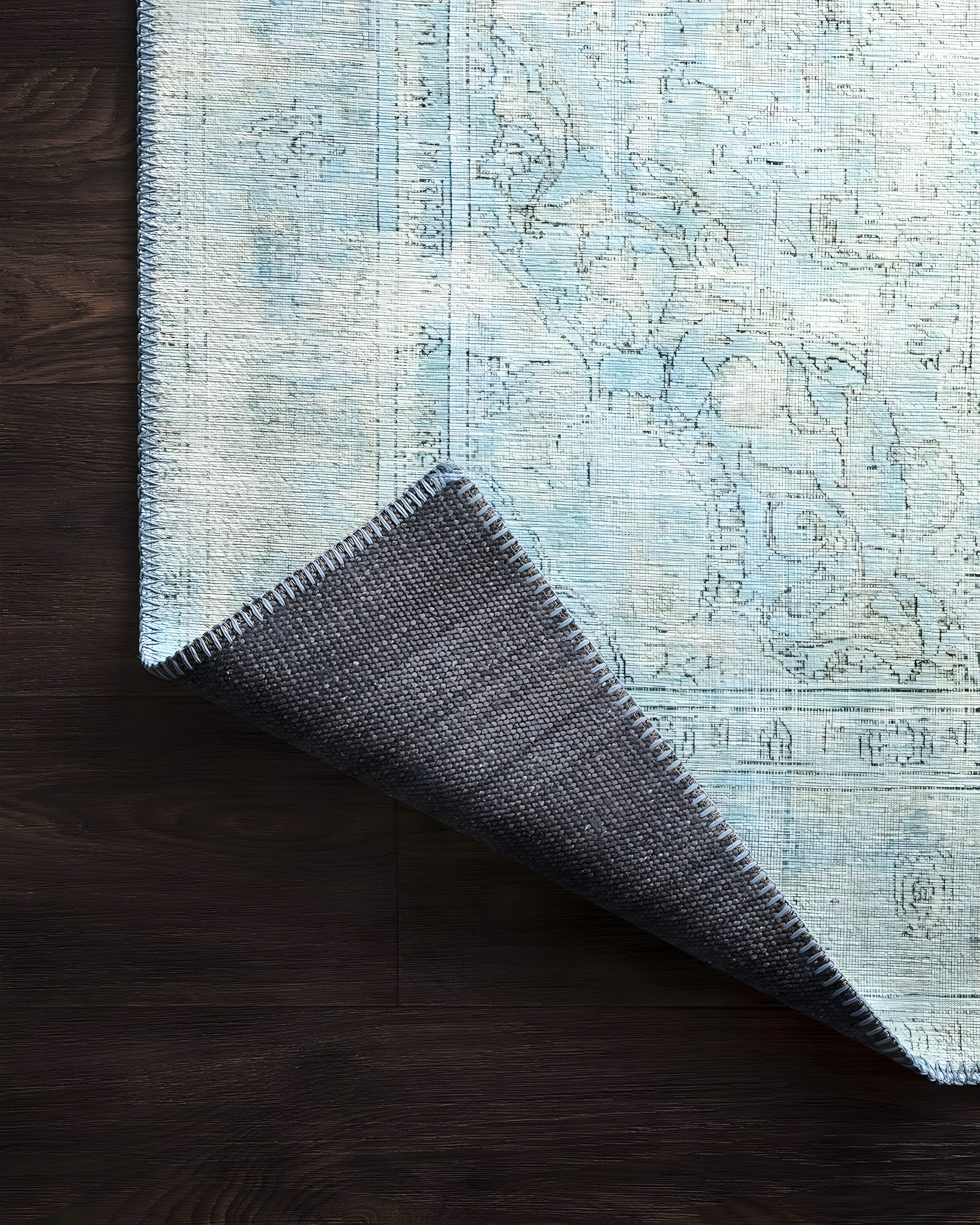 Loloi II Loren Collection LQ-08 Aqua Oriental Area Rug 2'-3" x 3'-9"