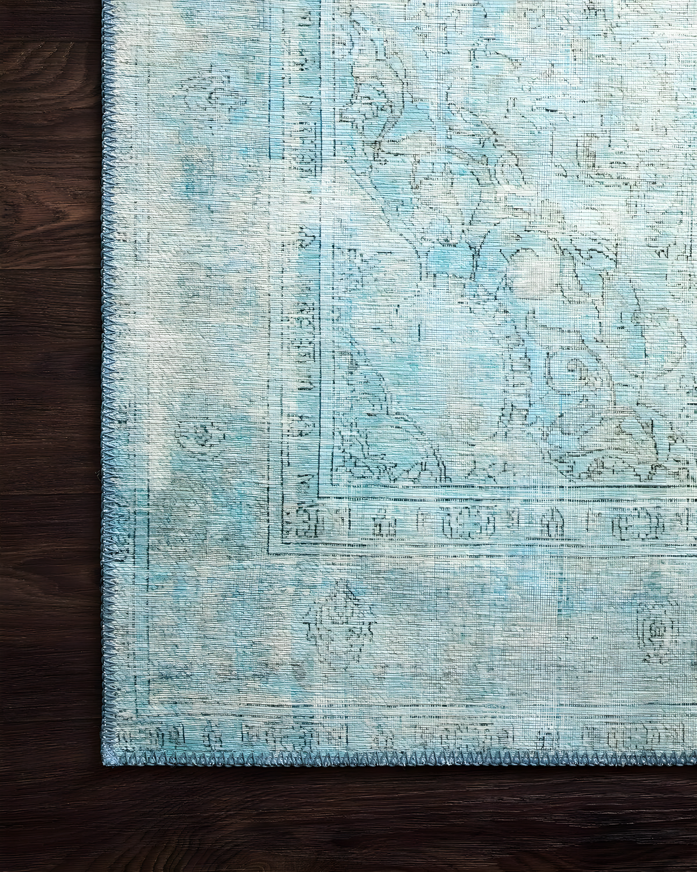 Loloi II Loren Collection LQ-08 Aqua Oriental Area Rug 2'-3" x 3'-9"