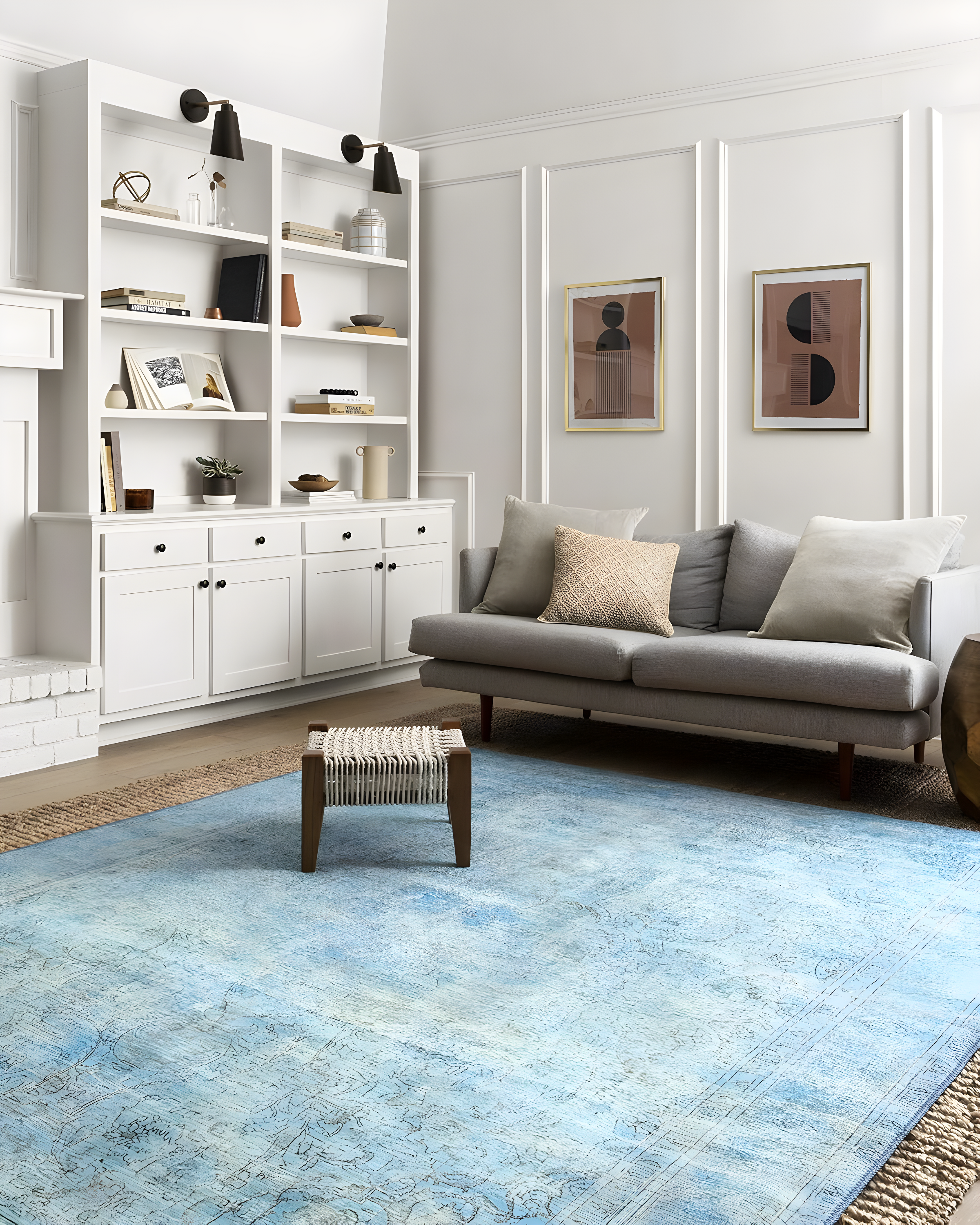 Loloi II Loren Collection LQ-08 Aqua Oriental Area Rug 2'-3" x 3'-9"