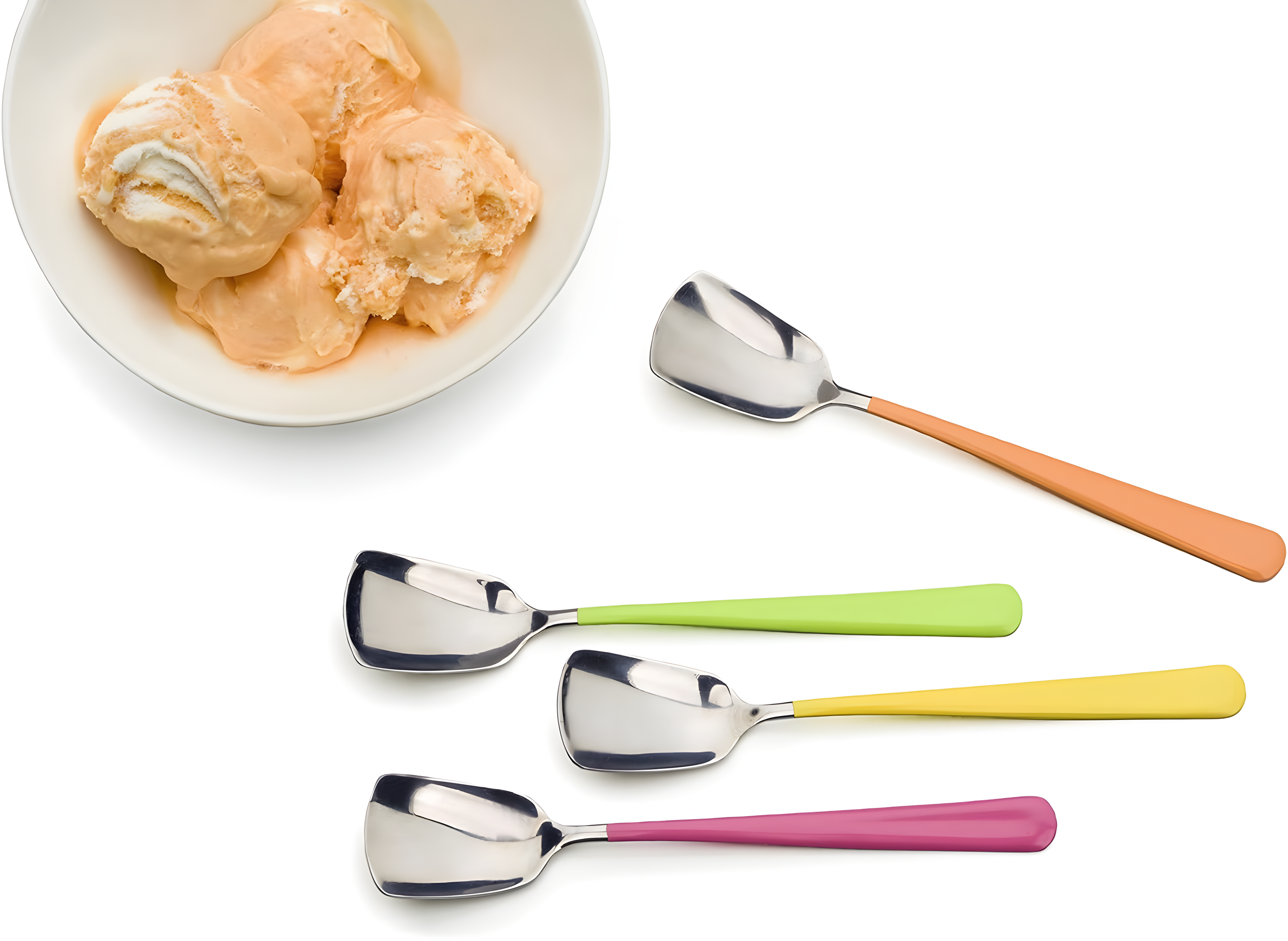 RSVP Endurance Stainless Steel Ice Cream Spoons, Set of 4, Assorted colors
