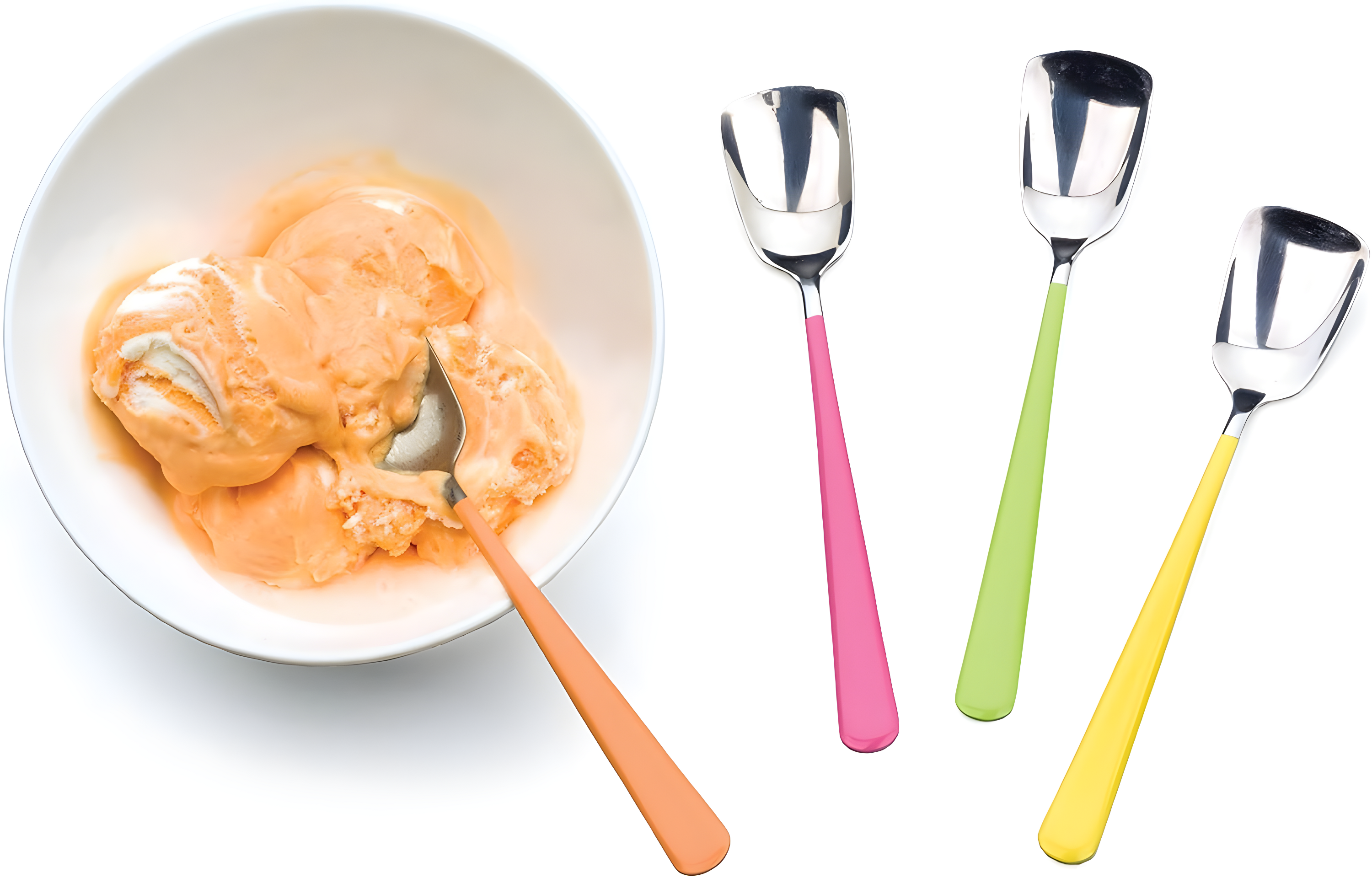 RSVP Endurance Stainless Steel Ice Cream Spoons, Set of 4, Assorted colors