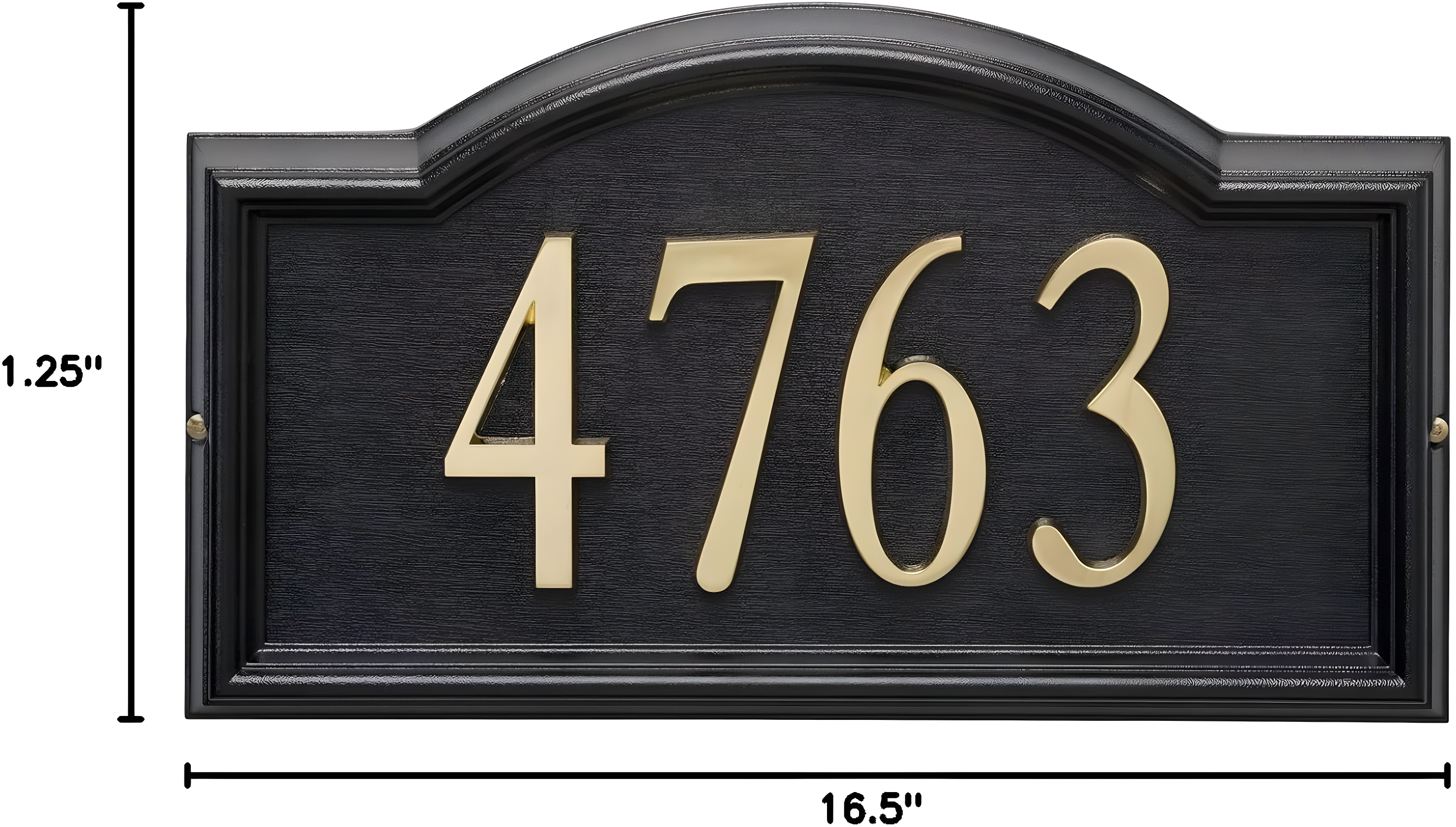 Black Metal Arch Address Plaque Frame
