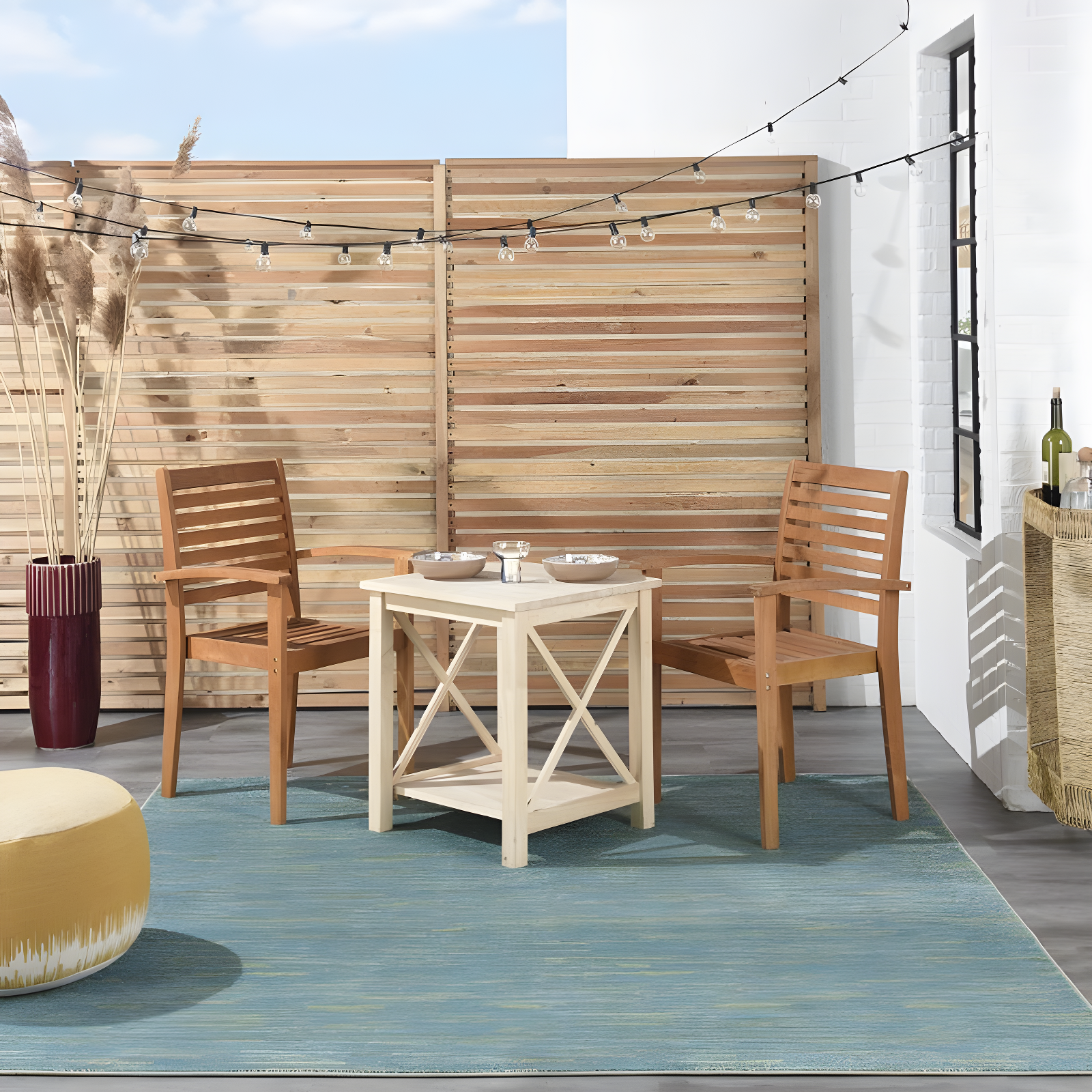 Nourison Nourison Essentials NRE01 Indoor/outdoor Area Rug - Blue Green 5' x square