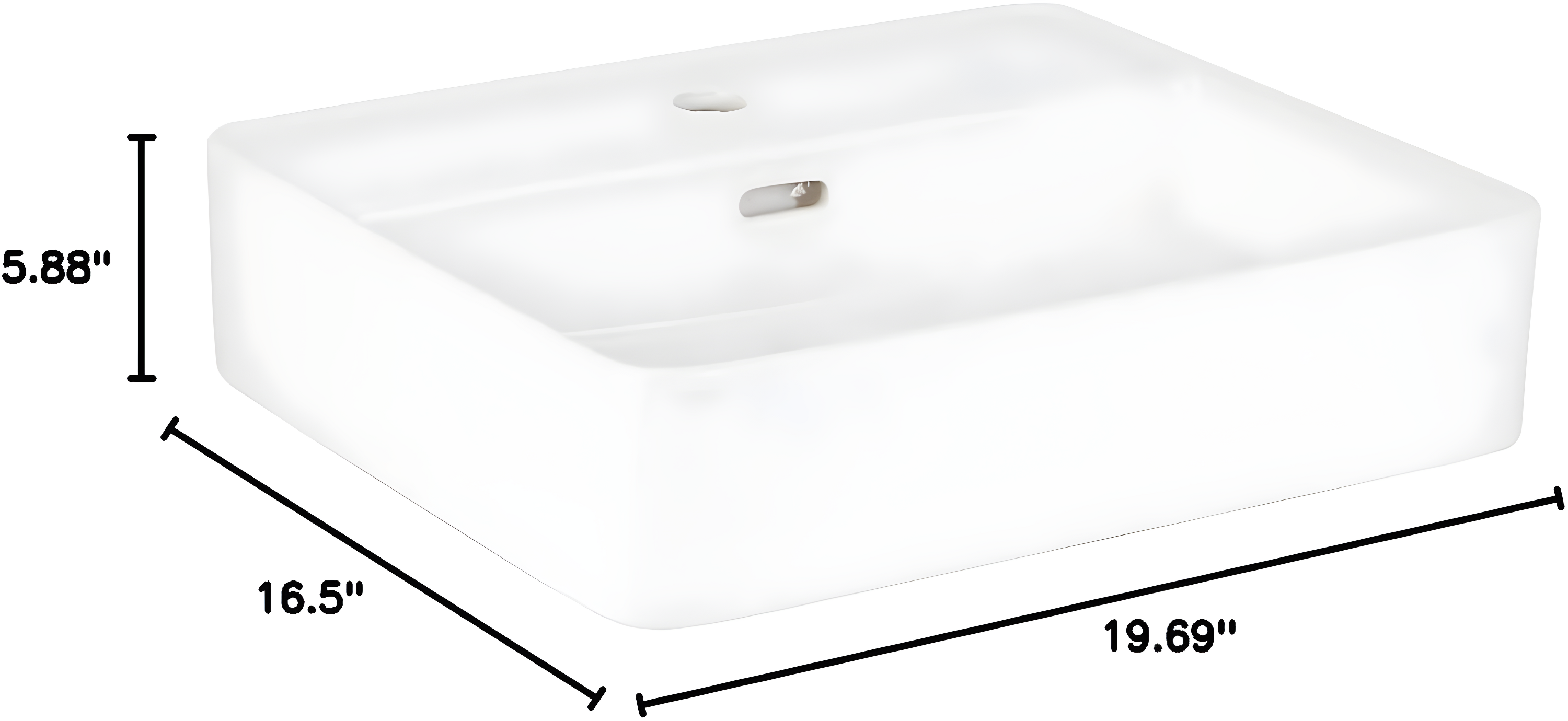 Hibiscus Rectangular Fireclay Vessel Sink Single Hole
