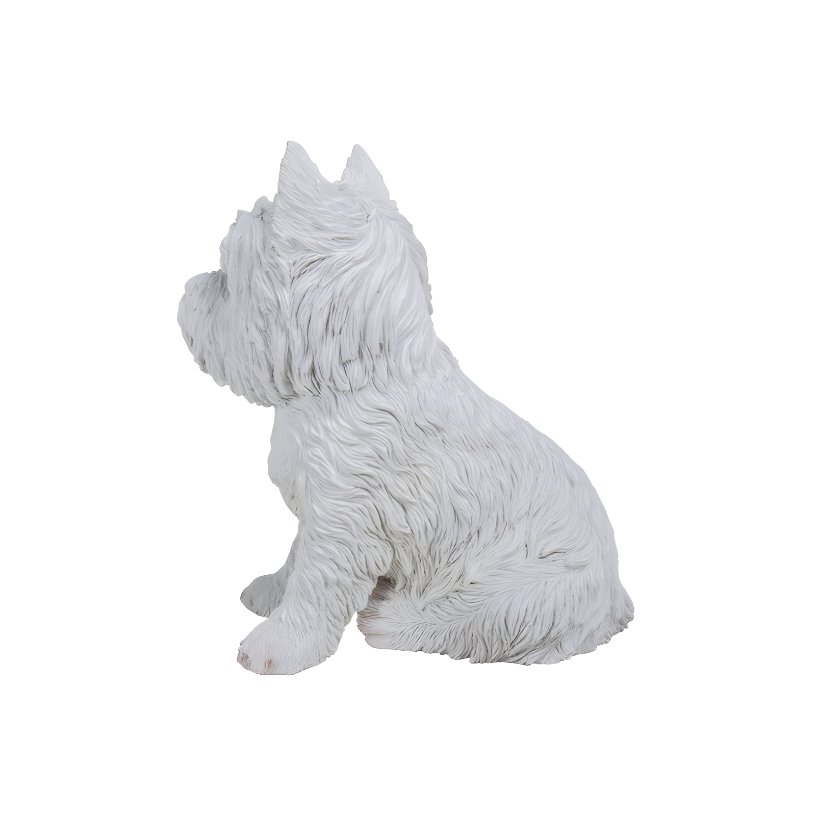 Hi-Line Gift Ltd. Sitting White Terrier Dog Statue