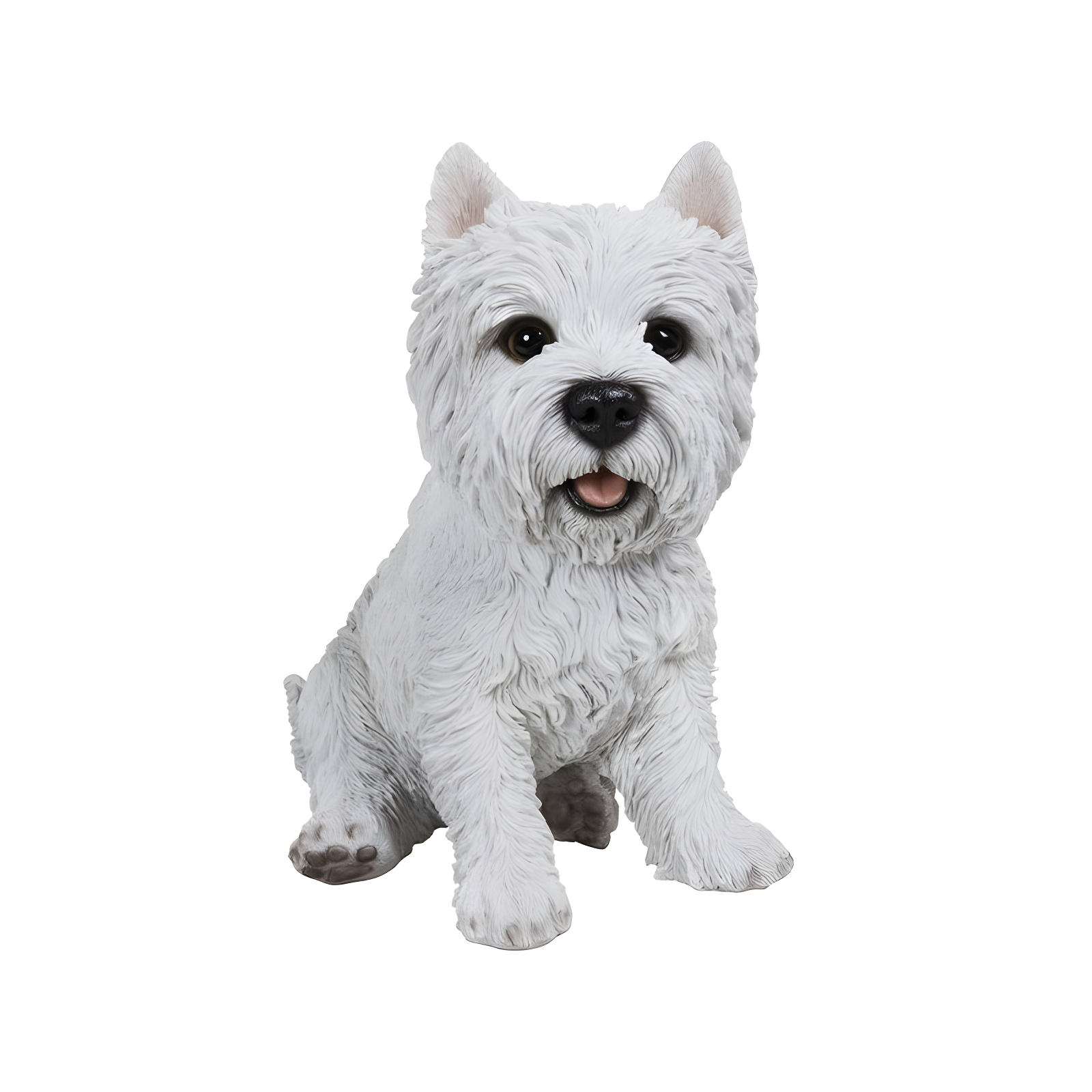 Hi-Line Gift Ltd. Sitting White Terrier Dog Statue