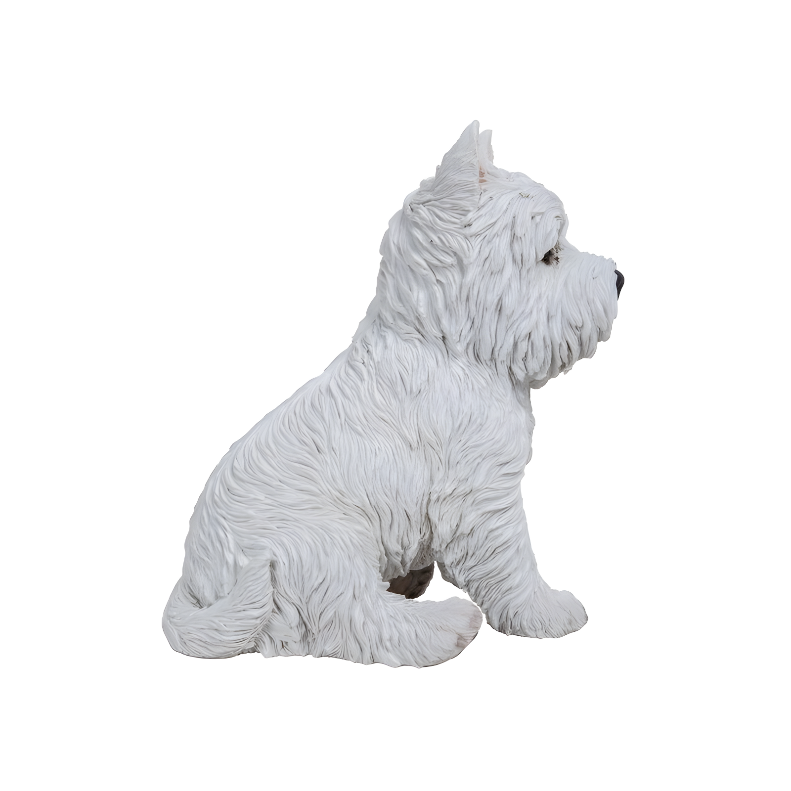 Hi-Line Gift Ltd. Sitting White Terrier Dog Statue