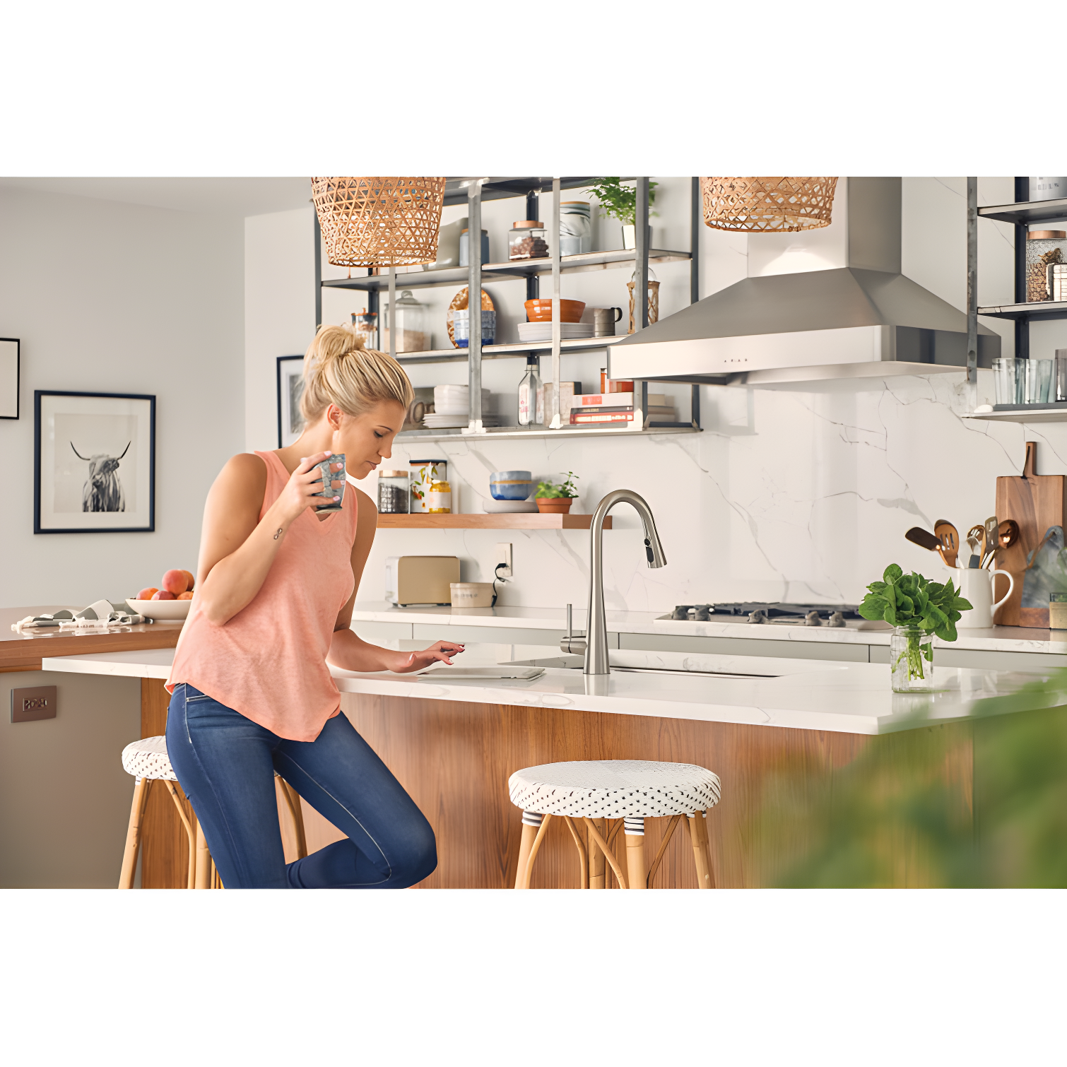 Moen Sleek Pull Down Single Handle Kitchen Faucet with Power Boost Technology and Duralock