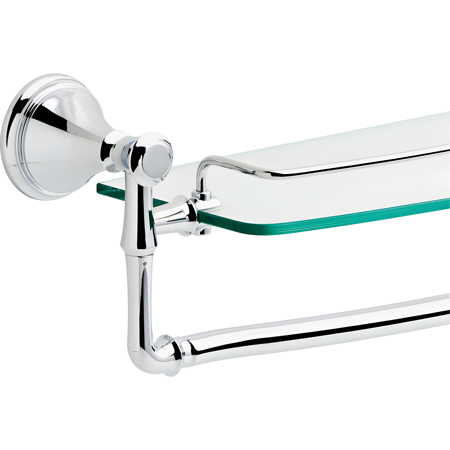 Delta Cassidy 18 in. Glass Shelf with Towel Bar