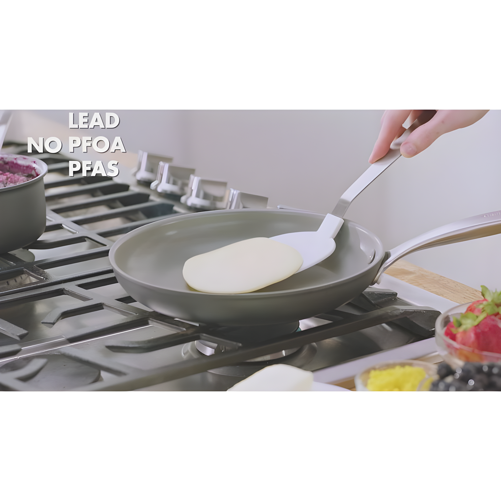 GreenPan GreenPan Chatham Healthy Ceramic Non-stick Covered Saucepan, 3 Quart, Gray