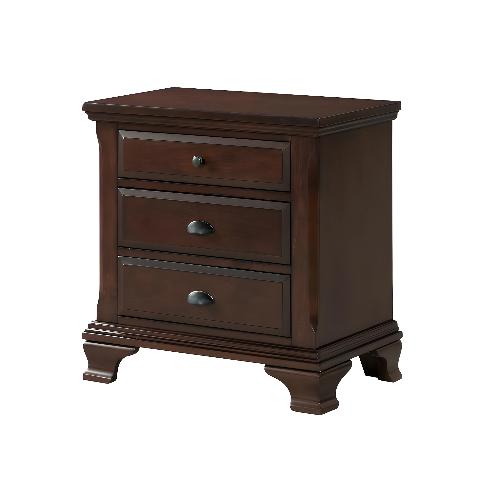 Brinley Nightstand Cherry Red - Picket House Furnishings: Mid-Century Modern Style, Laminated Finish, MDF & Metal Hardware