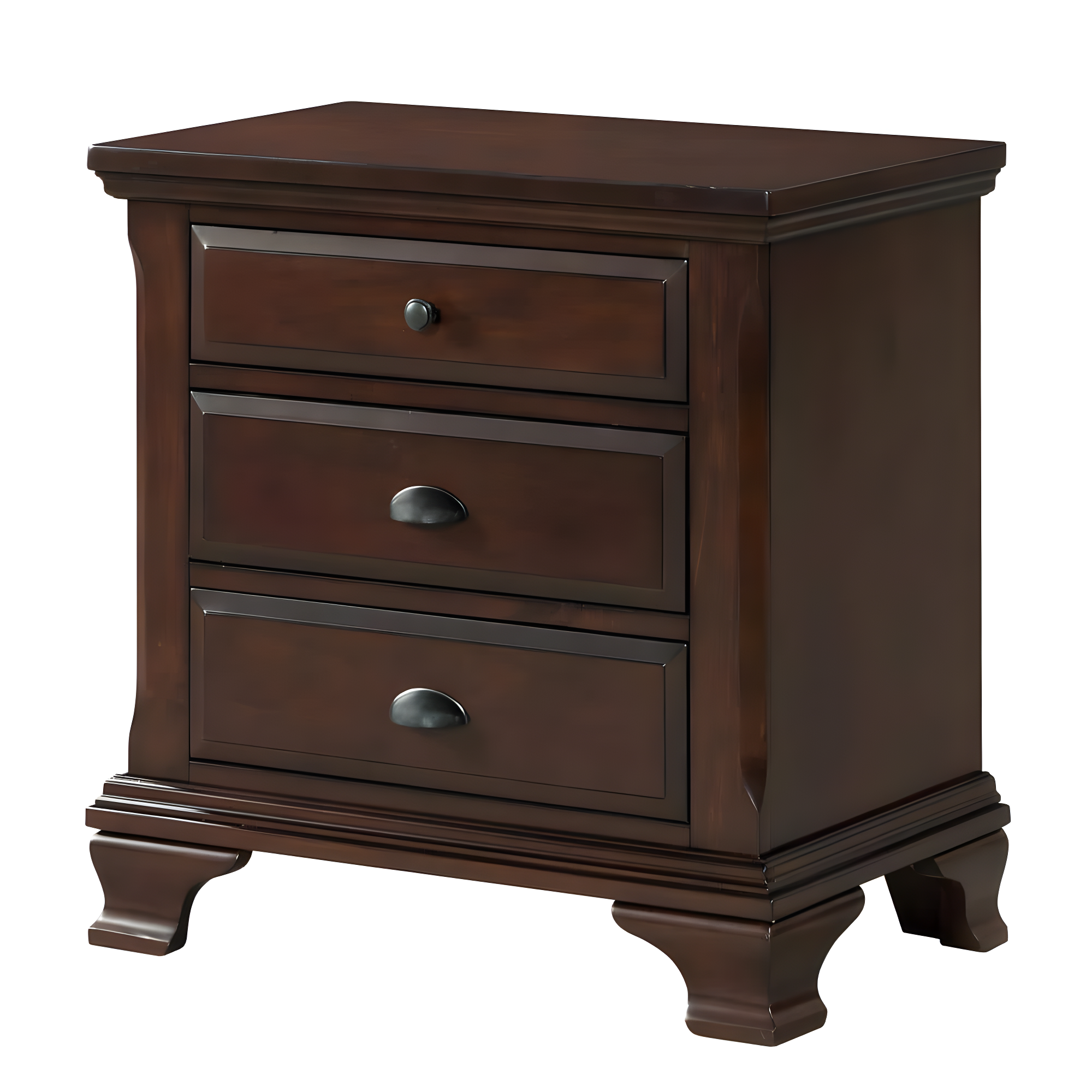 Brinley Nightstand Cherry Red - Picket House Furnishings: Mid-Century Modern Style, Laminated Finish, MDF & Metal Hardware