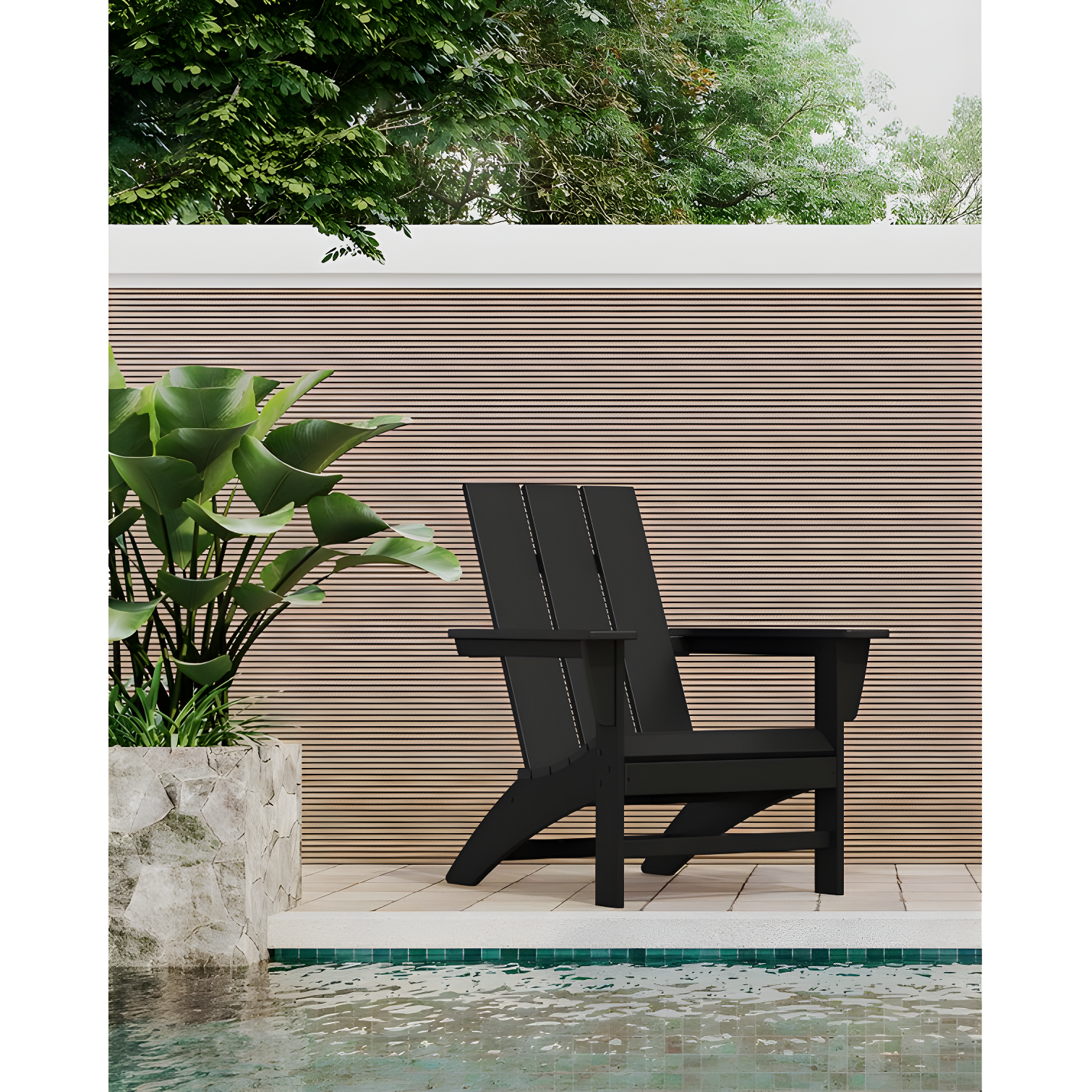 Modern Adirondack High-Density Polyethylene (HDPE) Outdoor Adirondack Chair