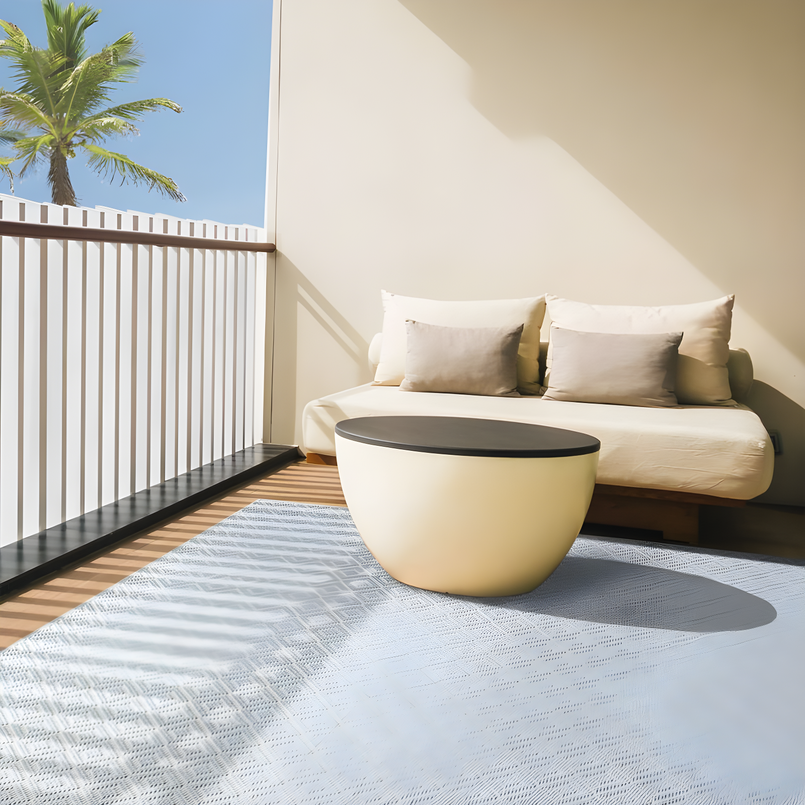 6'6" x 9'6" Tripoli Lydia Indoor/Outdoor Rug Blue/Cream - Home Dynamix: UV & Stain Resistant, Woven