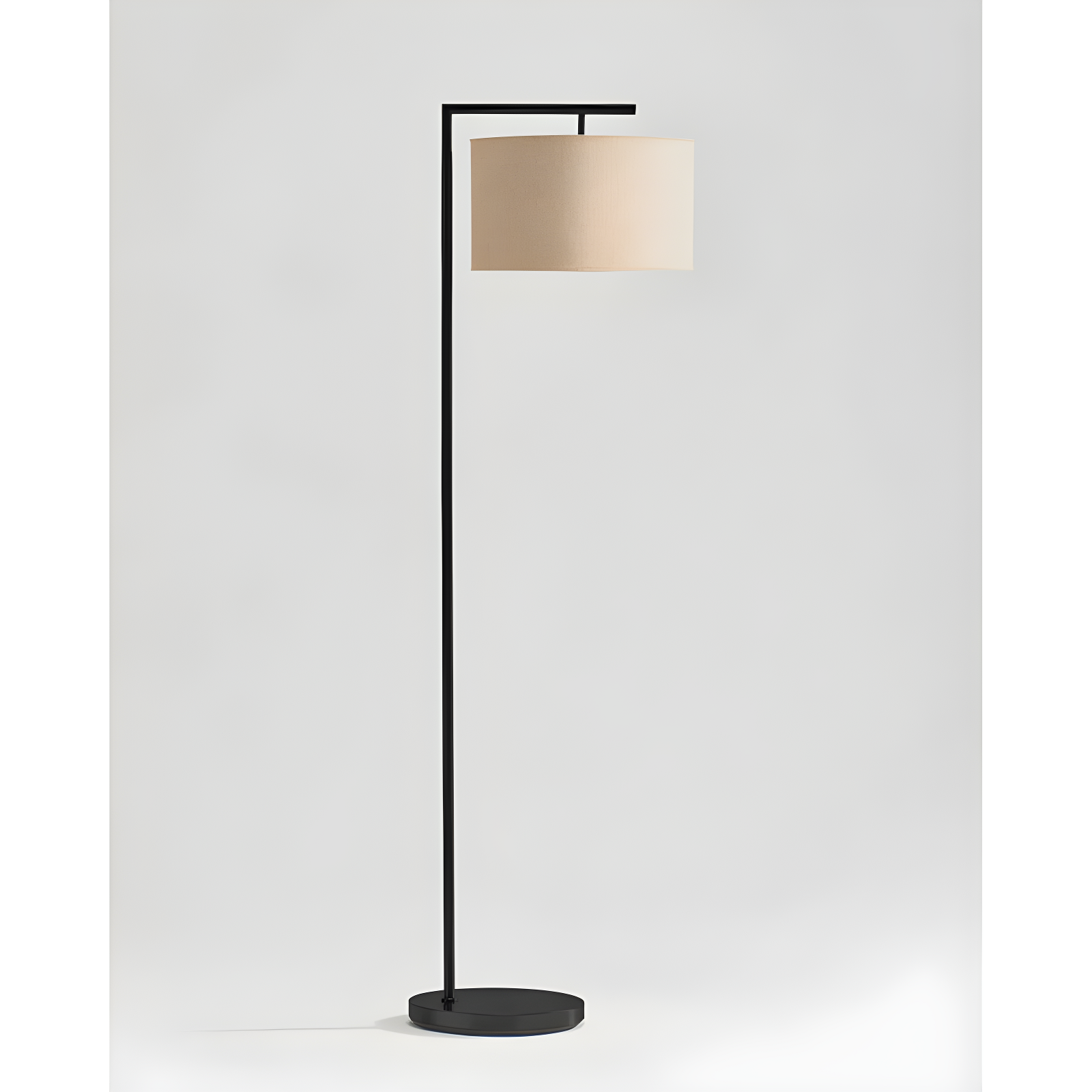Montage Modern 60 in. Mid-Century Modern LED Floor Lamp with Fabric Drum Shade