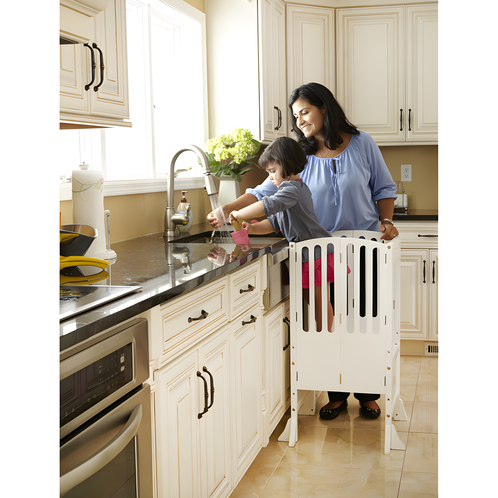 Guidecraft Contemporary Kitchen Helper Foldable Step Stool