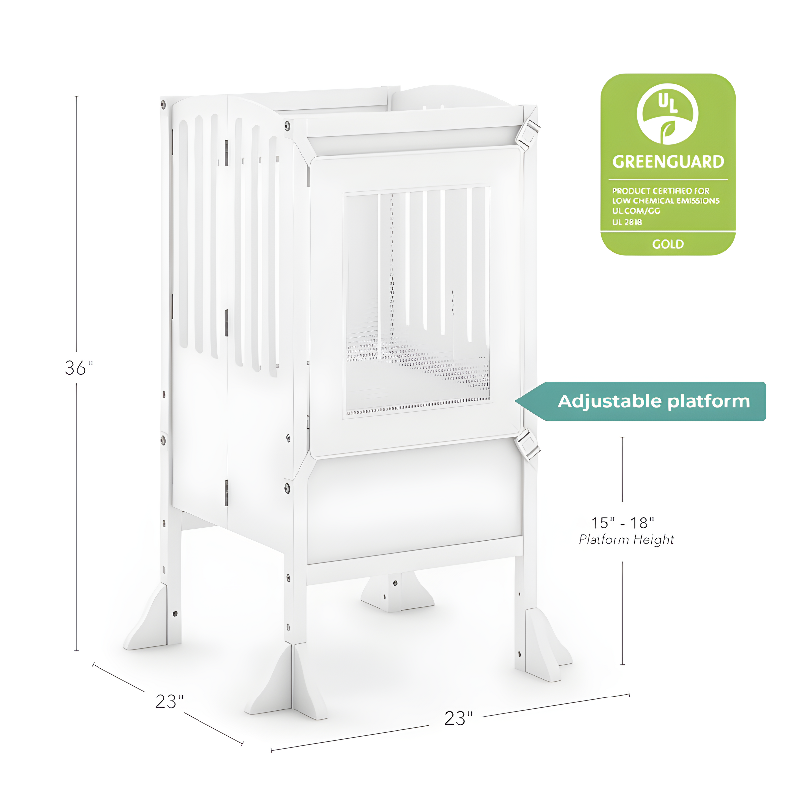 Guidecraft Contemporary Kitchen Helper Foldable Step Stool