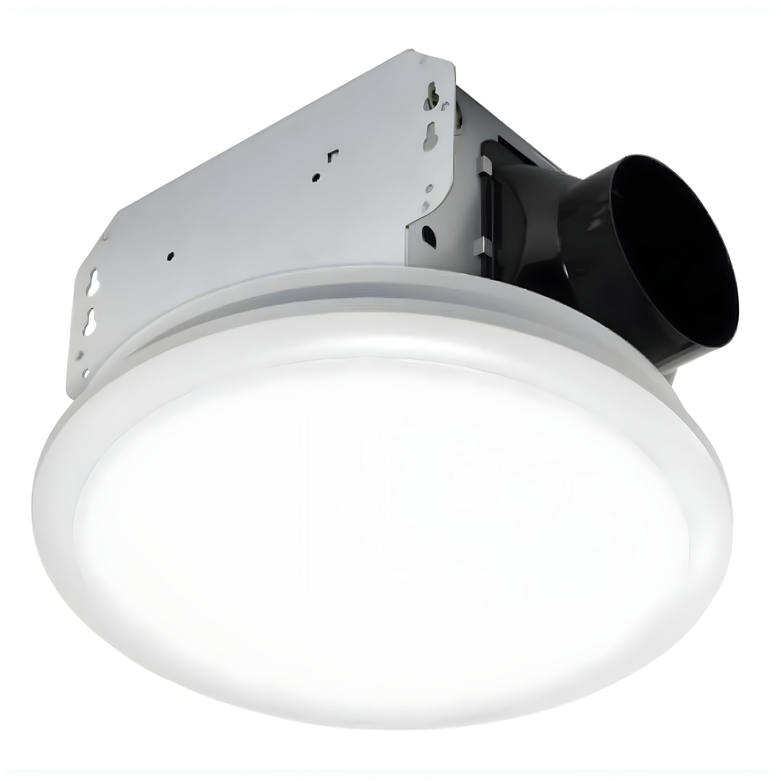 Homewerks 7141-50 Bathroom Fan Integrated LED Light Ceiling Mount Exhaust Ventilation 0.7 Sones 50 CFM  White