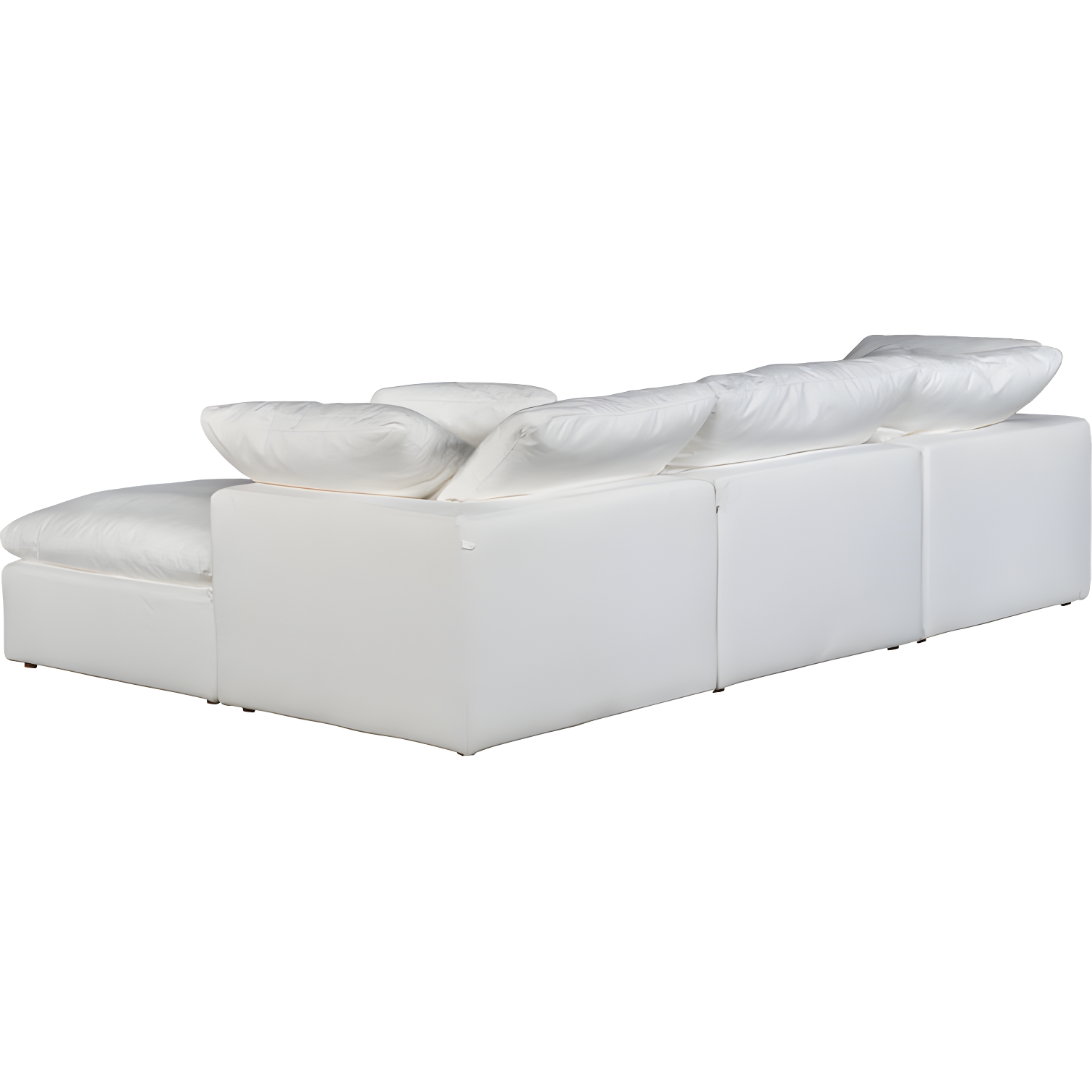 White Performance Fabric Modular Sectional Sofa with Removable Cushions