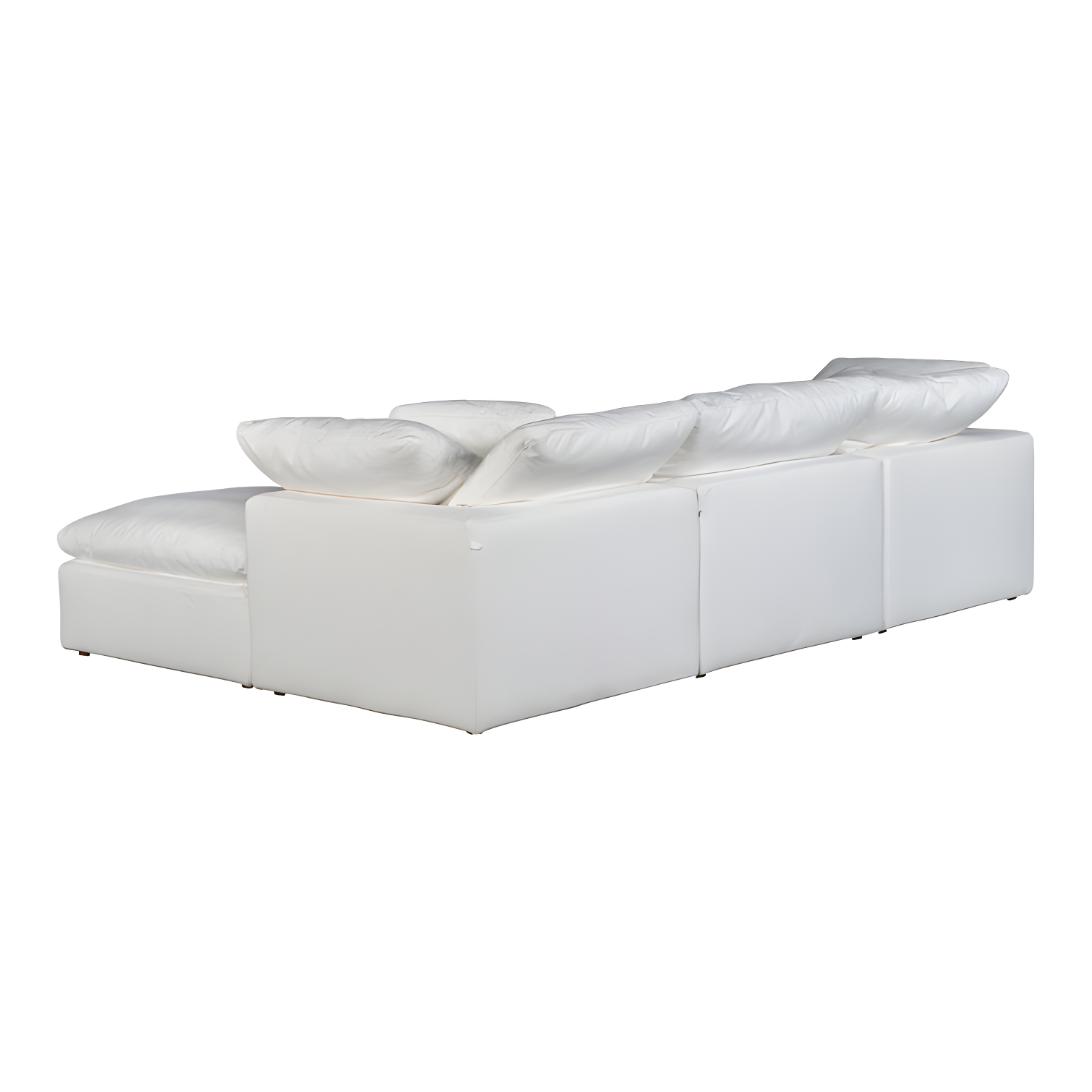 White Performance Fabric Modular Sectional Sofa with Removable Cushions