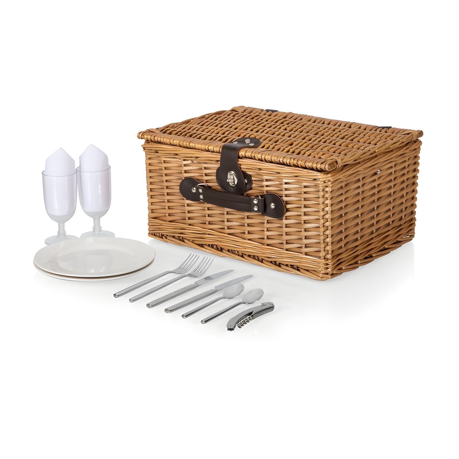 Picnic Time Classic Willow Wicker Picnic Basket - Romantic Picnic