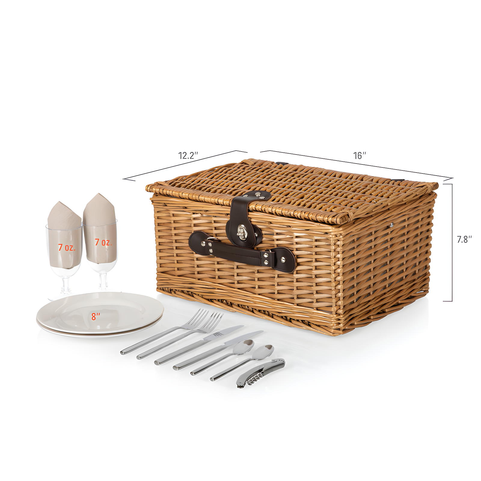 Picnic Time Classic Willow Wicker Picnic Basket - Romantic Picnic