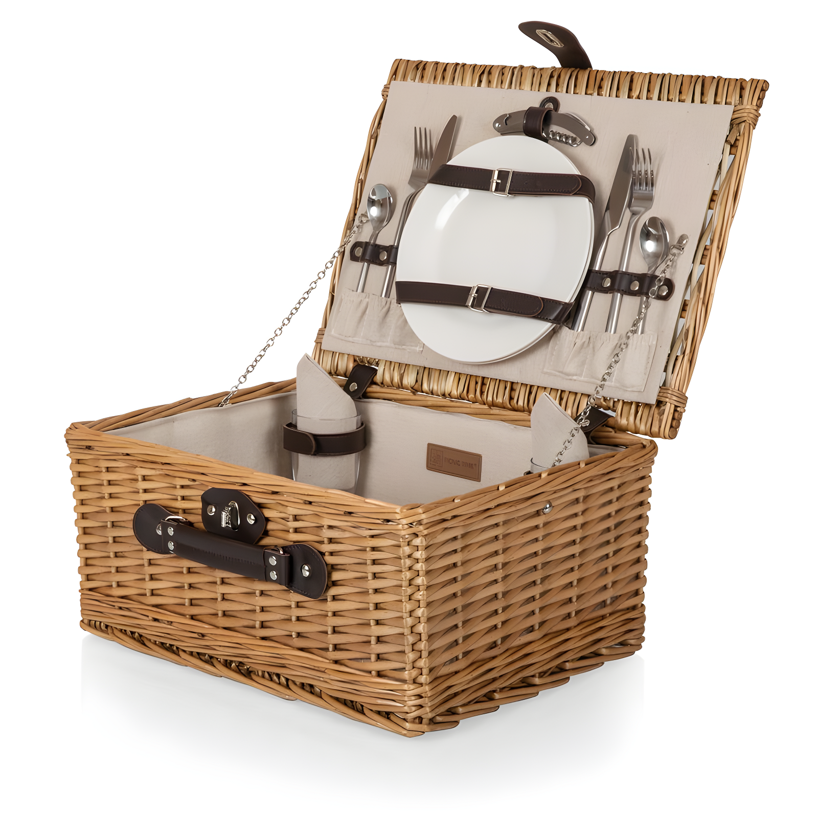Picnic Time Classic Willow Wicker Picnic Basket - Romantic Picnic