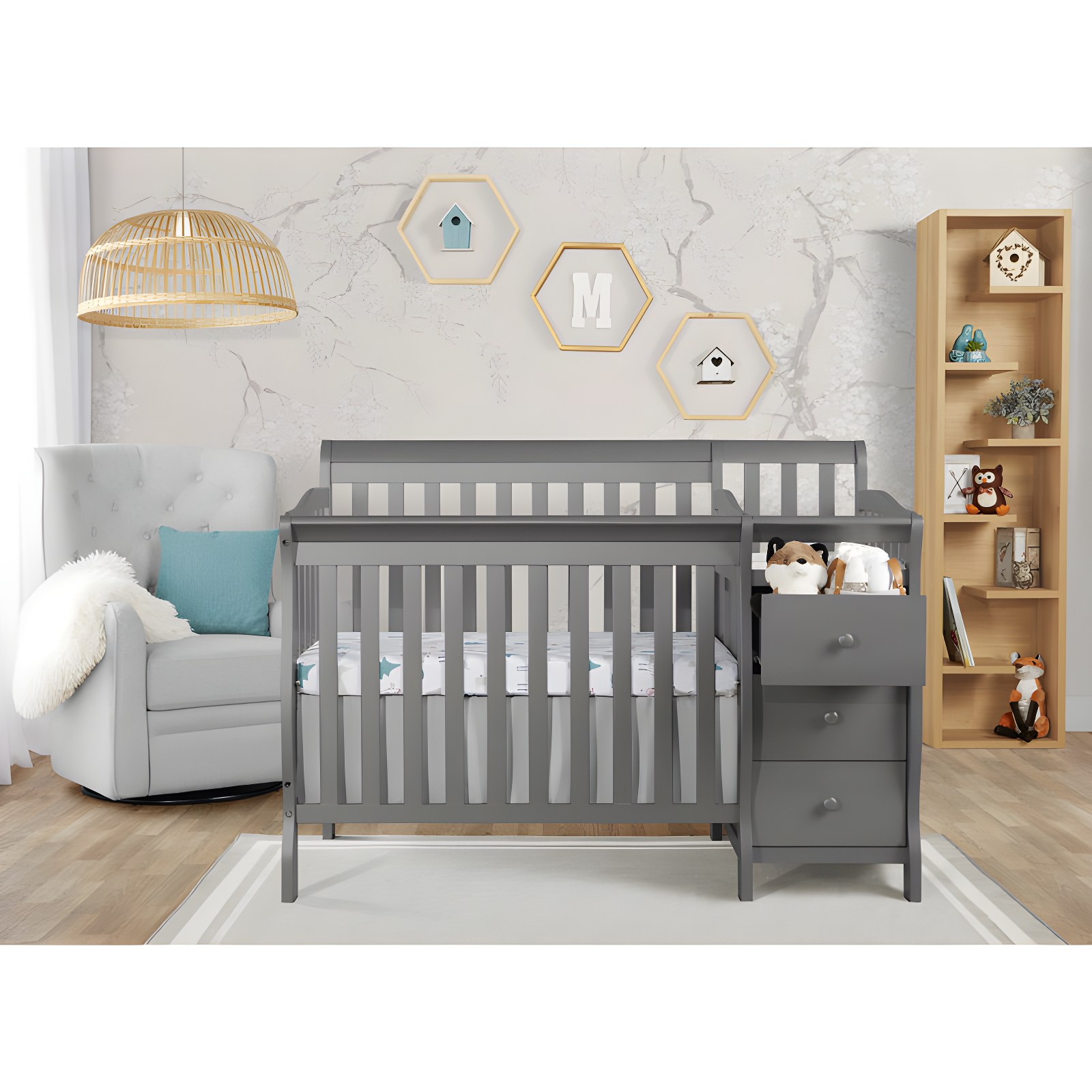 Dream On Me Jayden 4-in-1 Mini Convertible Crib and Changer