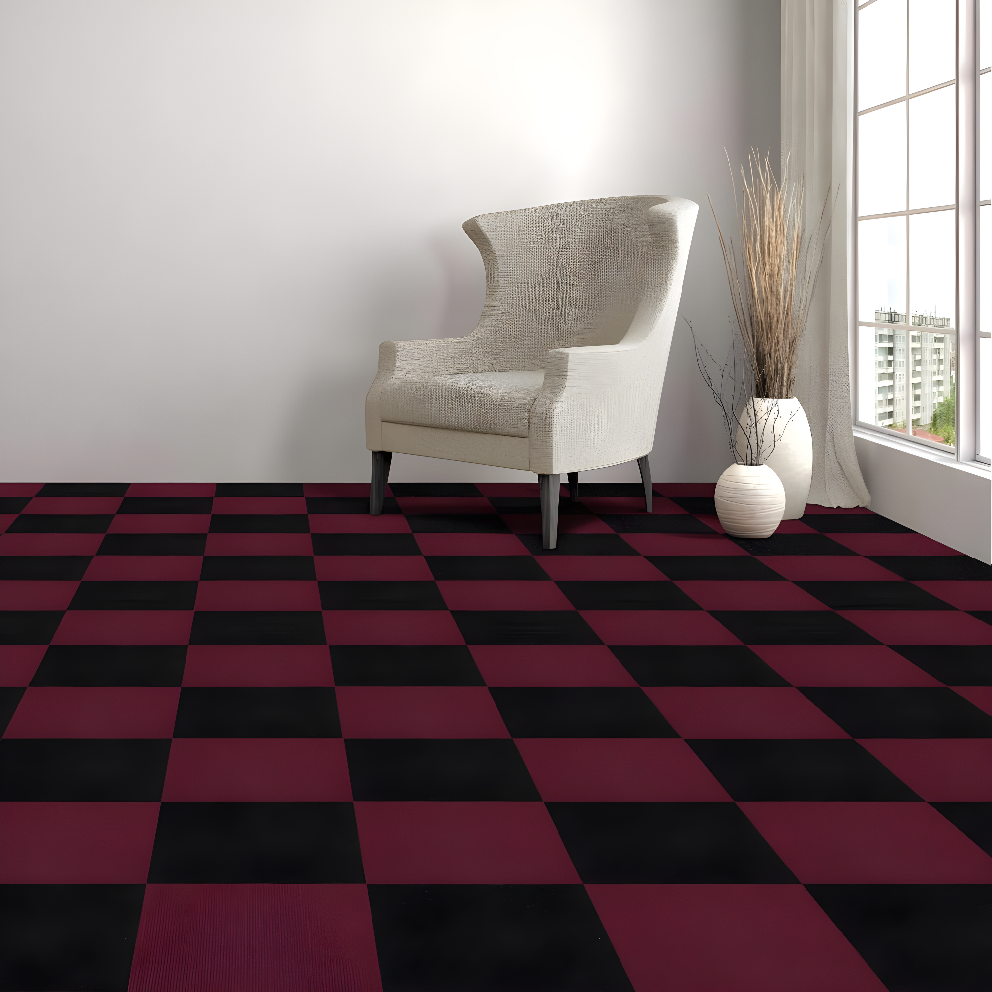 Achim Importing Co Nexus 12'' W x 12'' L Level Loop Adhesive, Peel & Stick Polyester Carpet Tile