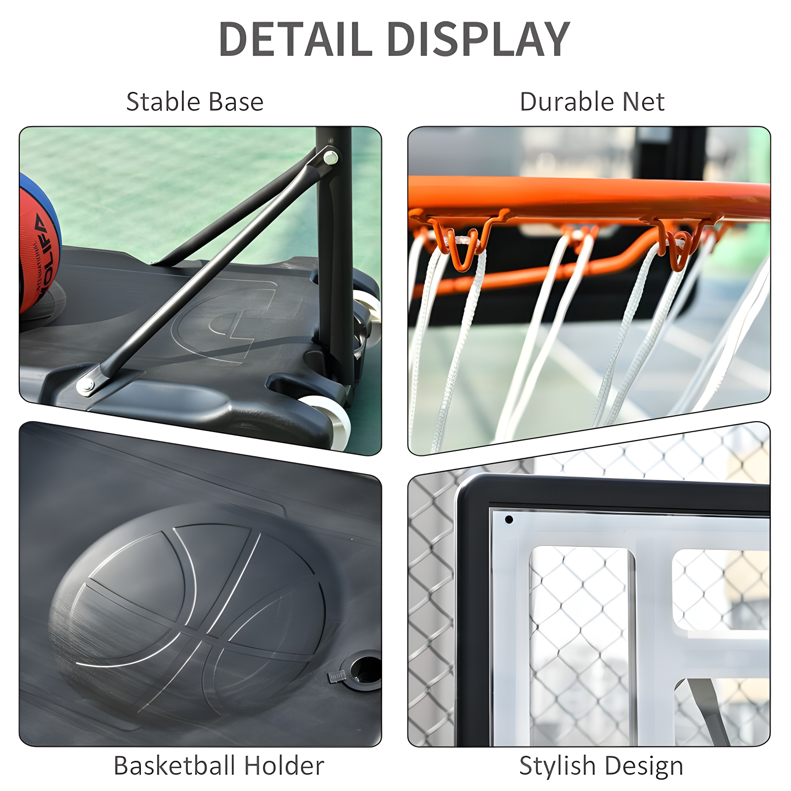 Soozier Height Adjustable 102.25" Outdoor Basketball Hoop