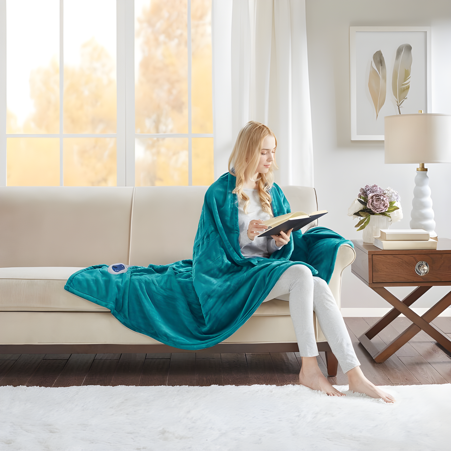 Beautyrest Heated Plush Oversized Throw
