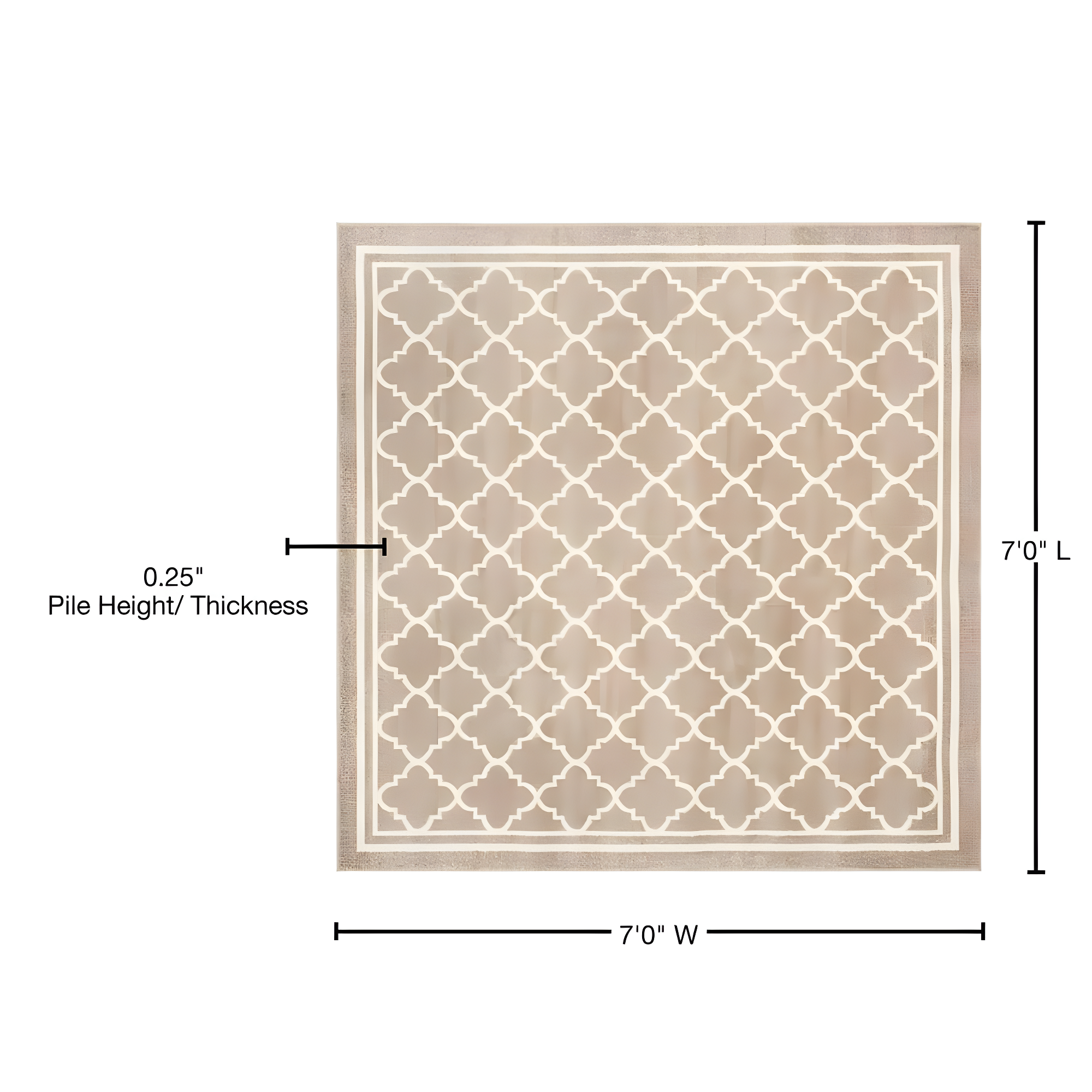 Amherst AMT422 Power Loomed Indoor Area Rug - Wheat/Beige - 7'x7' - Safavieh