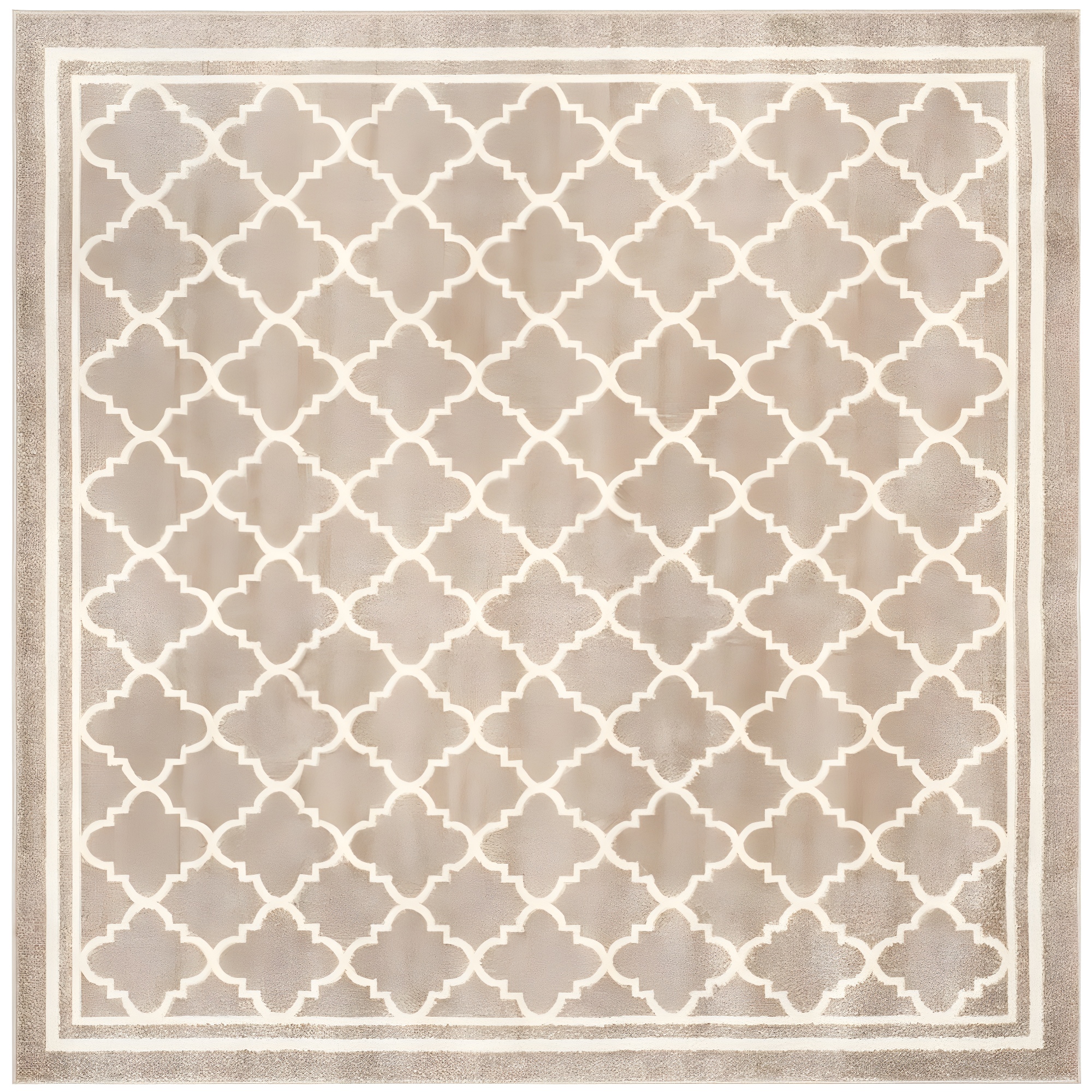 Amherst AMT422 Power Loomed Indoor Area Rug - Wheat/Beige - 7'x7' - Safavieh